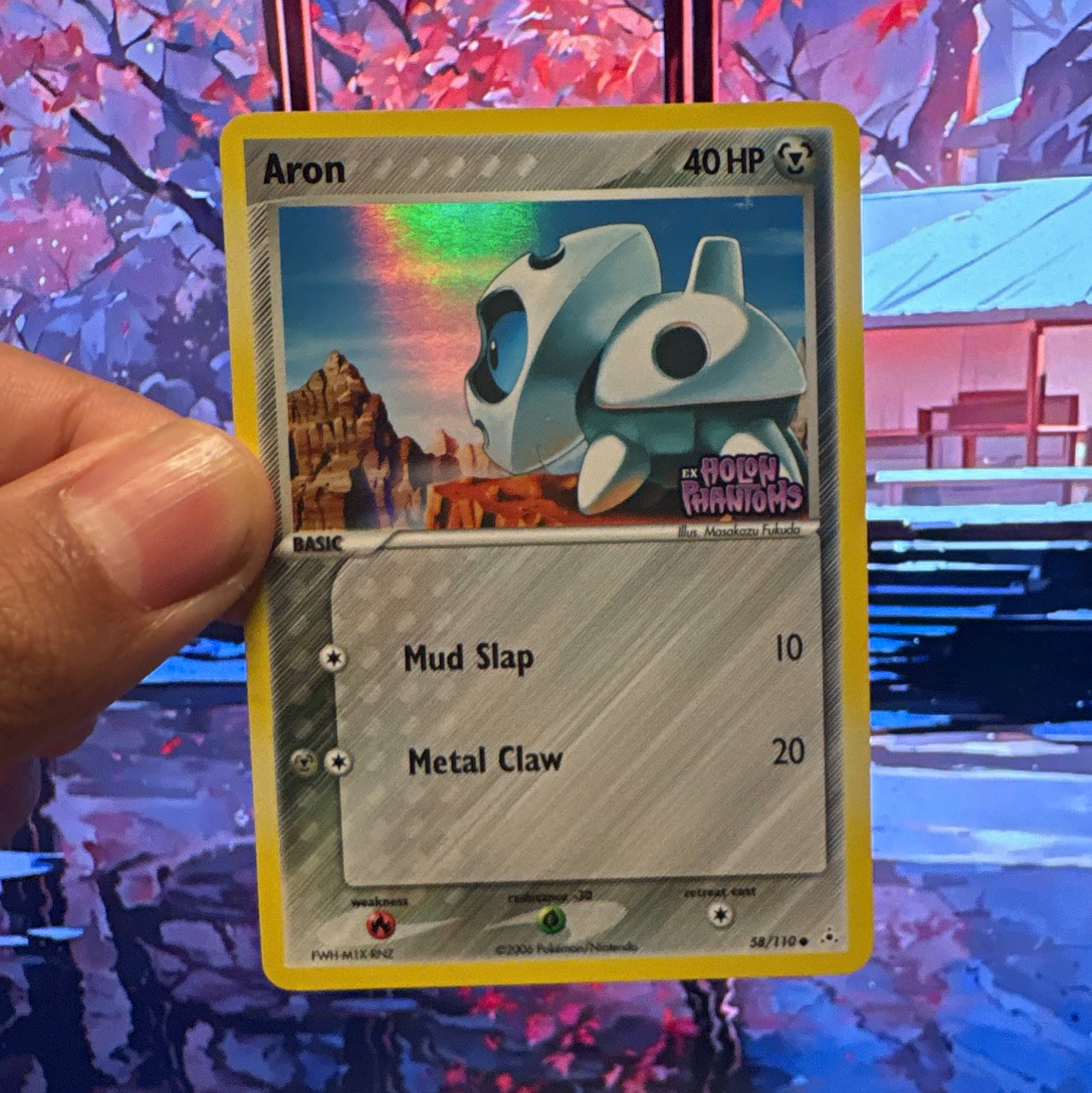 Pokemon TCG Aron 58/110 EX Holon Phantoms Reverse Holo Common ENG 40 HP