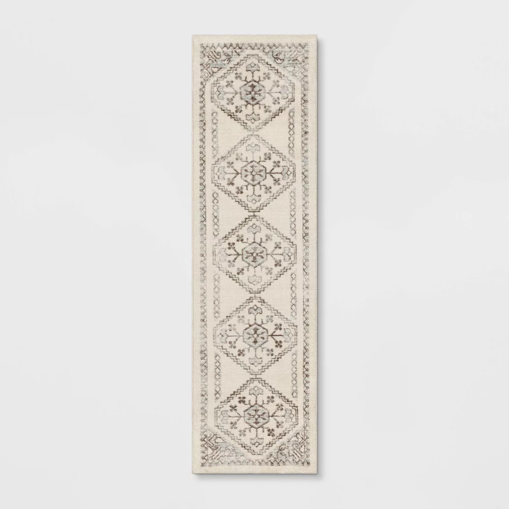2\'x7\' Washable Runner Kensington Persian Style Cream Rug Cream - Threshold