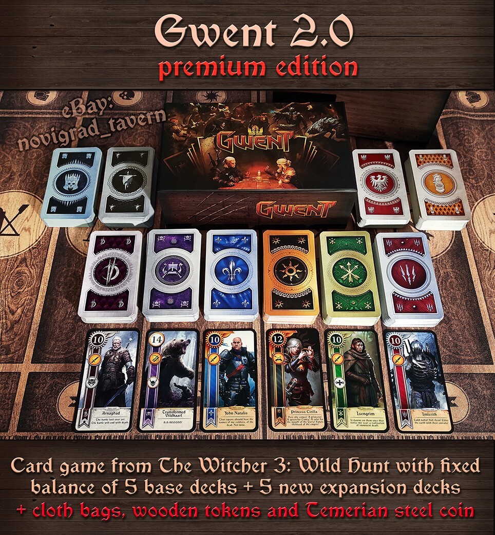 Gwent 2.0 - Witcher - 5 decks with fixed game balance + 5 new decks. PREMIUM ED.