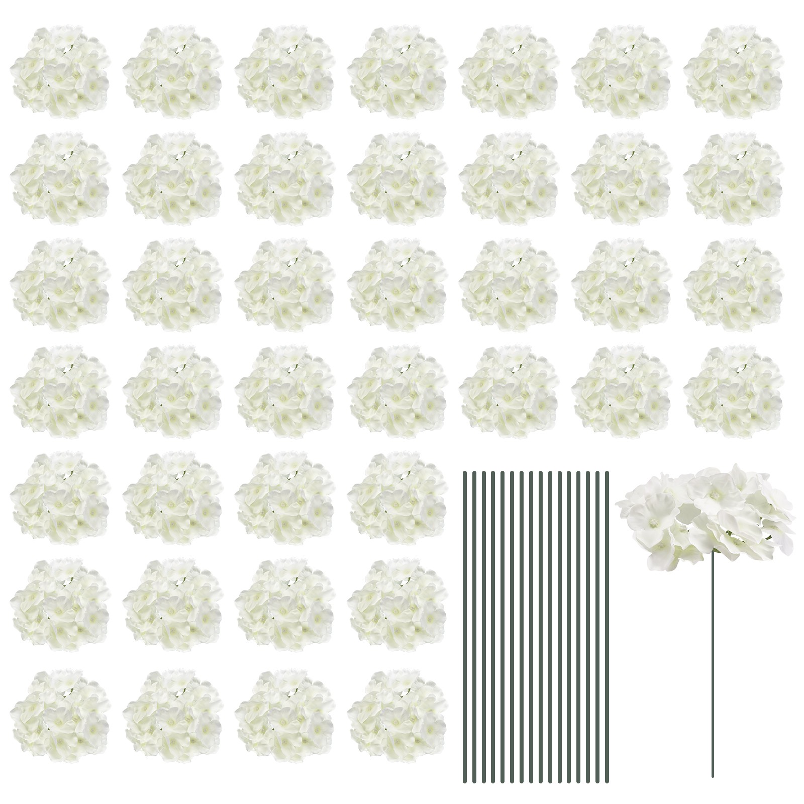 64 Set Silk Hydrangea Flowers White Artificial Flowers for Wedding 64 Set Silk Hydrangea Flowers White Artificial Flowers for Wedding