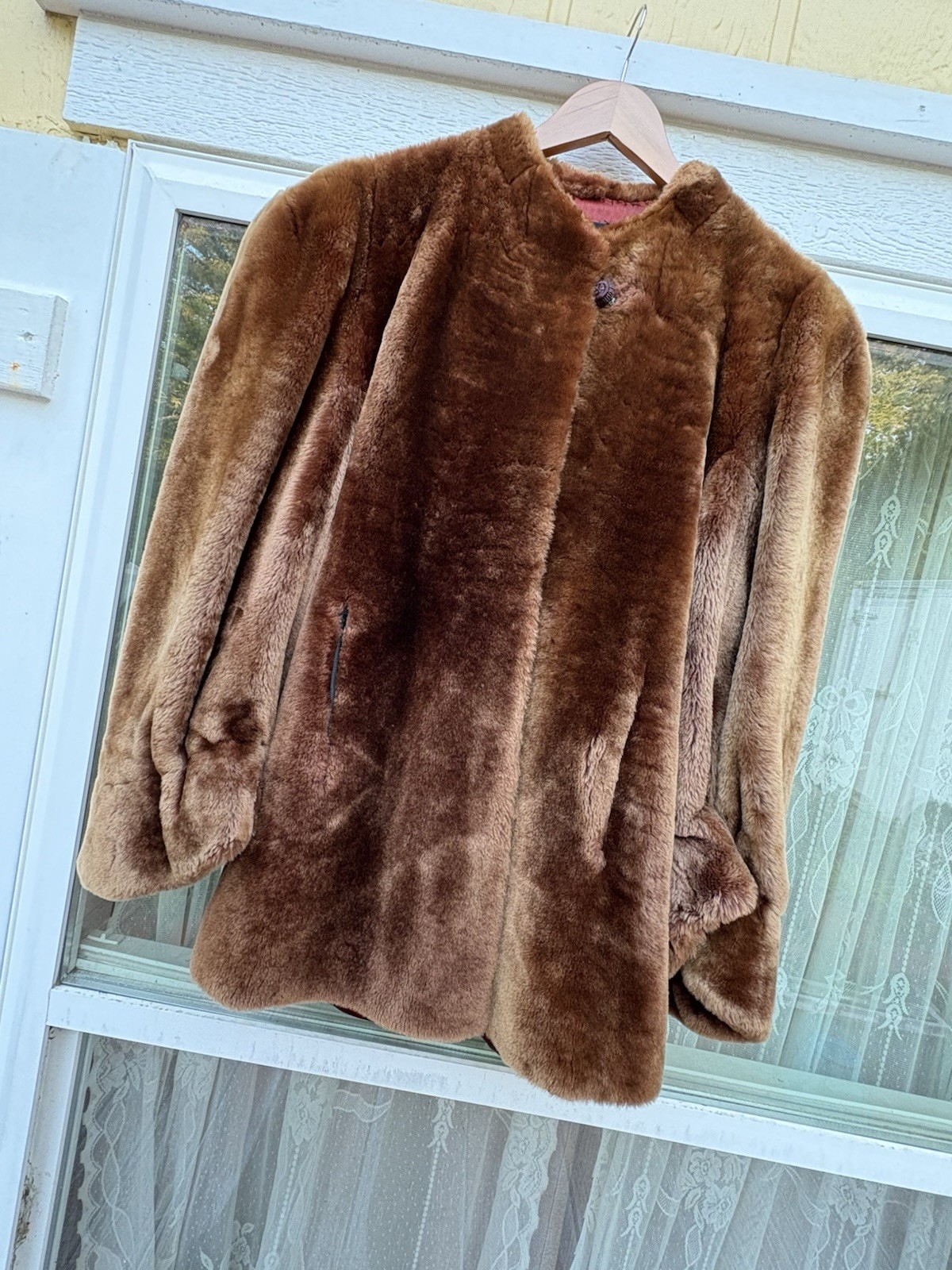 1940s Golden Mutton Lamb Fur Jacket. 1940s Golden Mutton Lamb Fur Jacket.