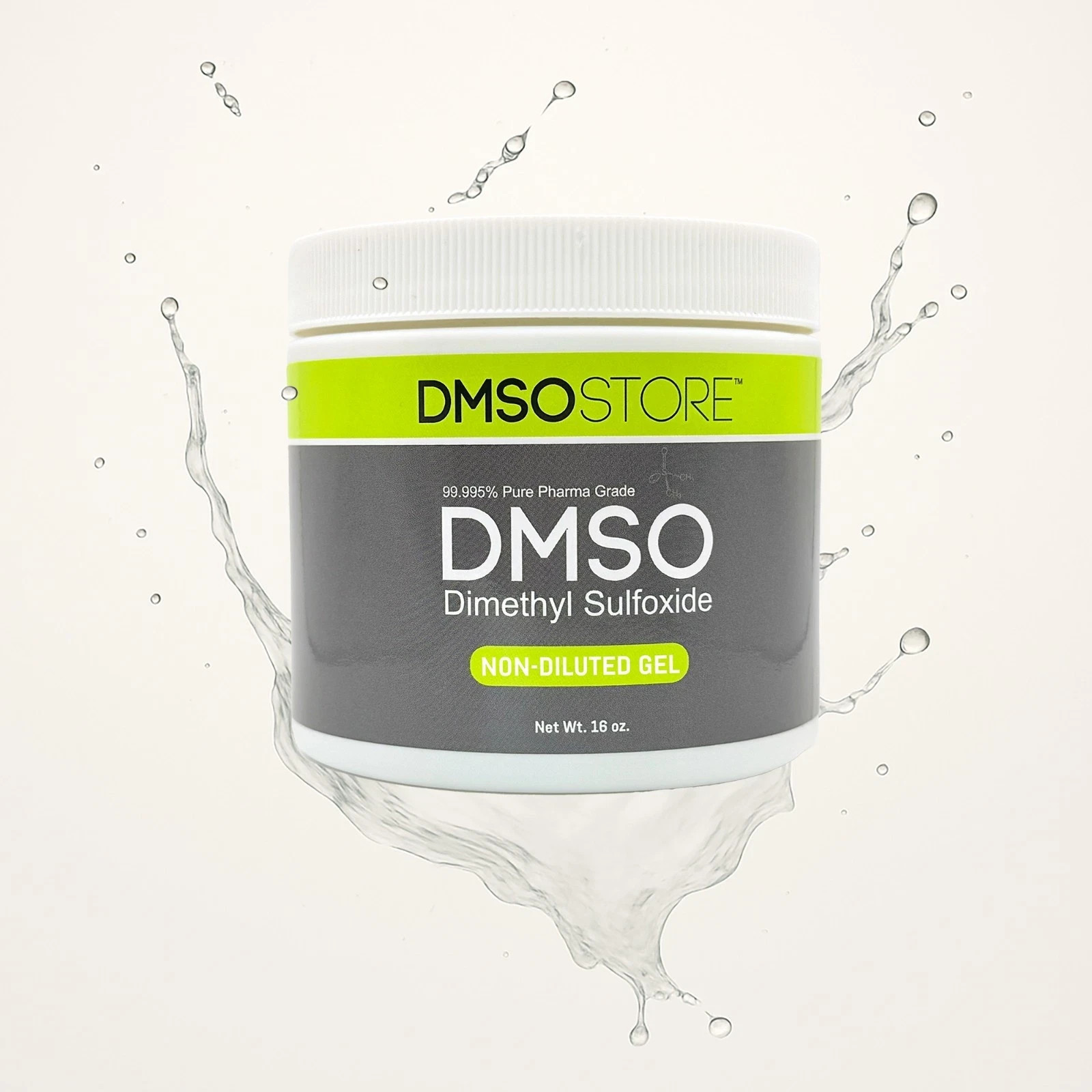 DMSO Gel 16 oz. Non-diluted 99.995% Low odor Pharma grade Dimethyl Sulfoxide 