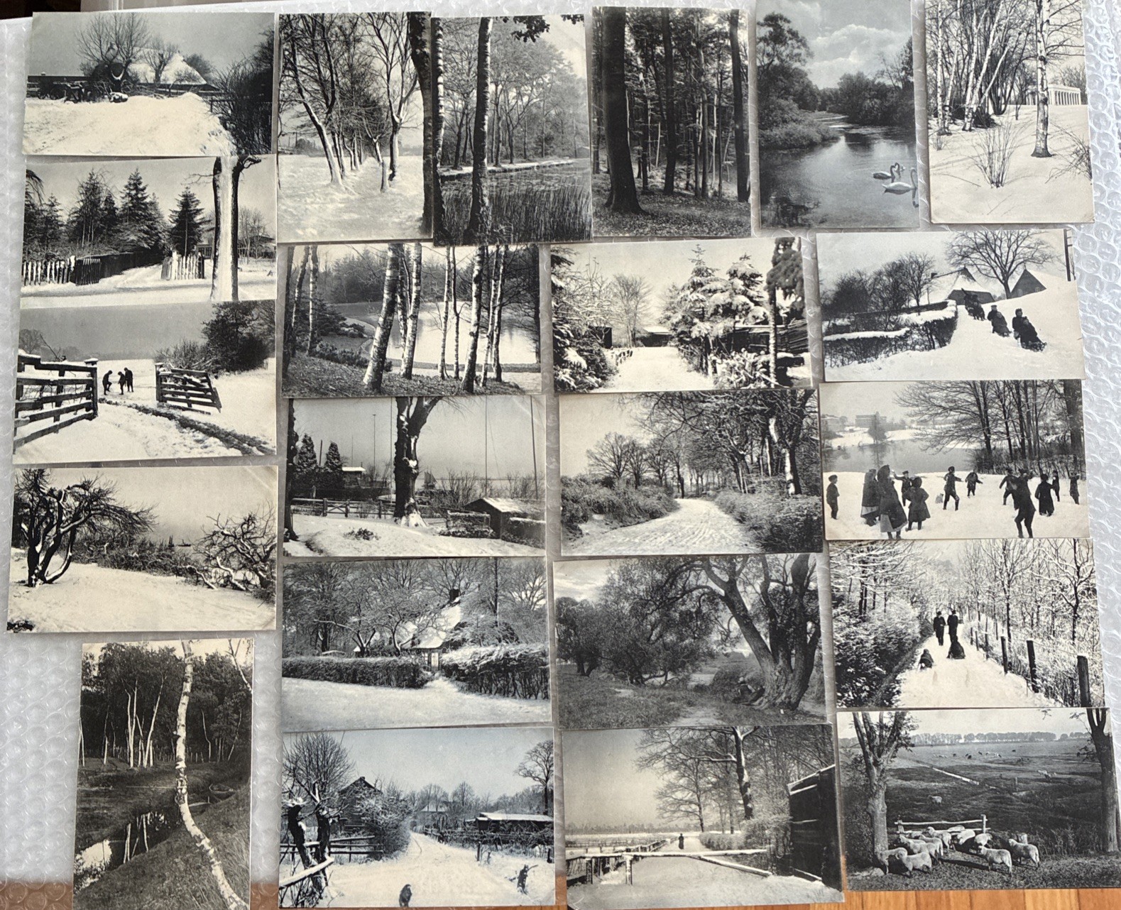 23 Antique B&W Postcard Series Winter Snow Scene Farm House Kids Sled UNP 1907 23 Antique B&W Postcard Series Winter Snow Scene Farm House Kids Sled UNP 1907