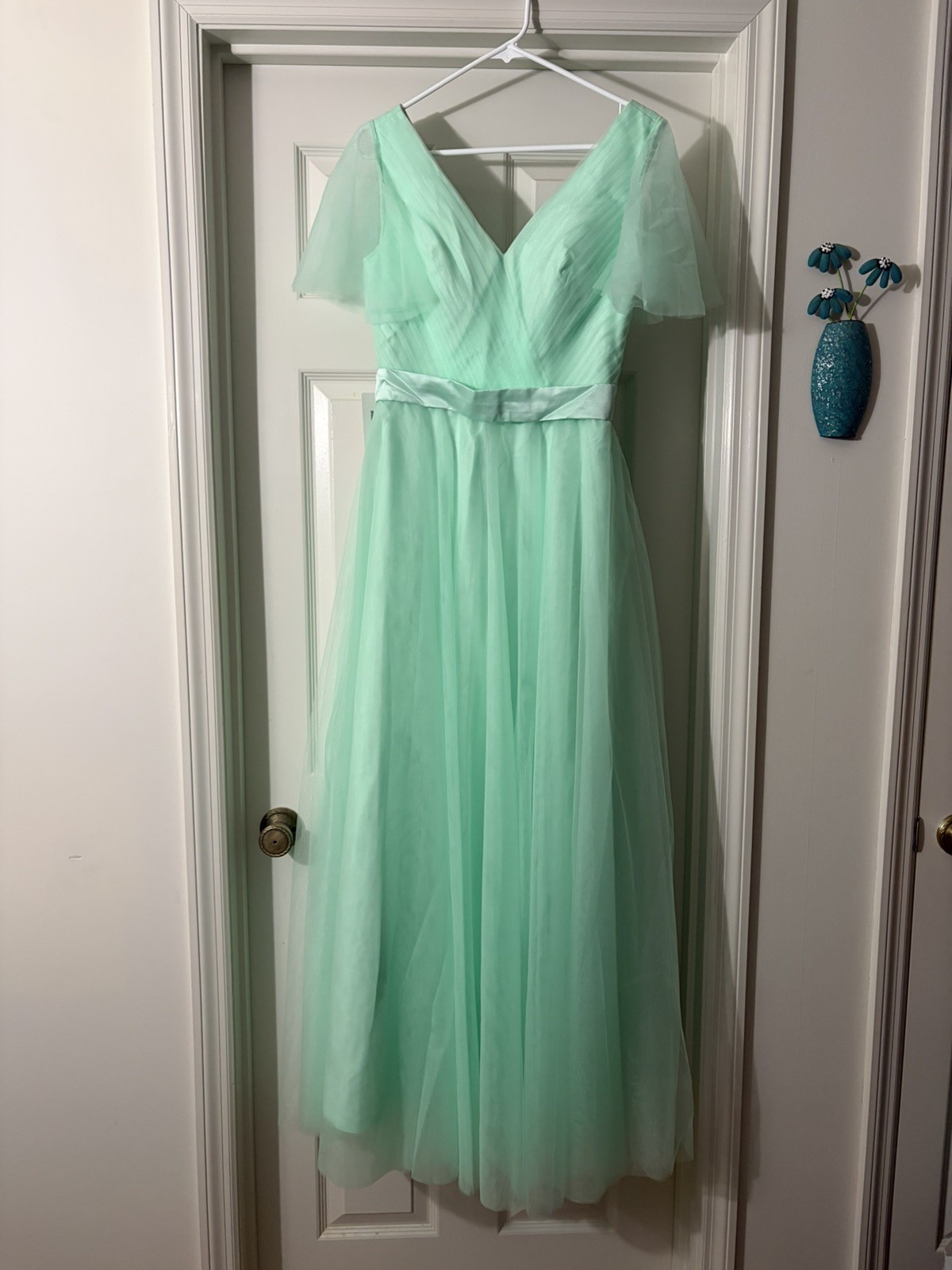 A-Line/Princess Tulle Long Bridesmaid Dresses With Sleeves A-Line/Princess Tulle Long Bridesmaid Dresses With Sleeves