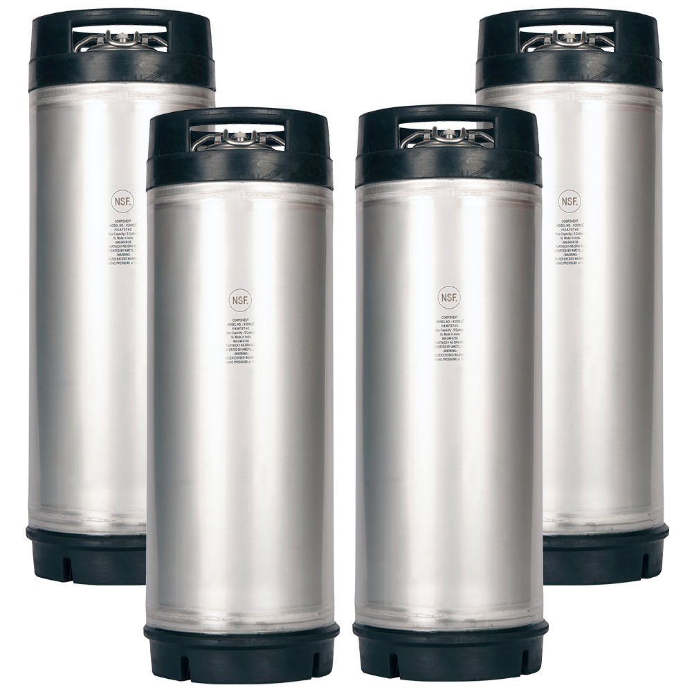 4 Pack New 5 Gallon Ball Lock Kegs AMCYL for Homebrew Beer Soda NSF Approved