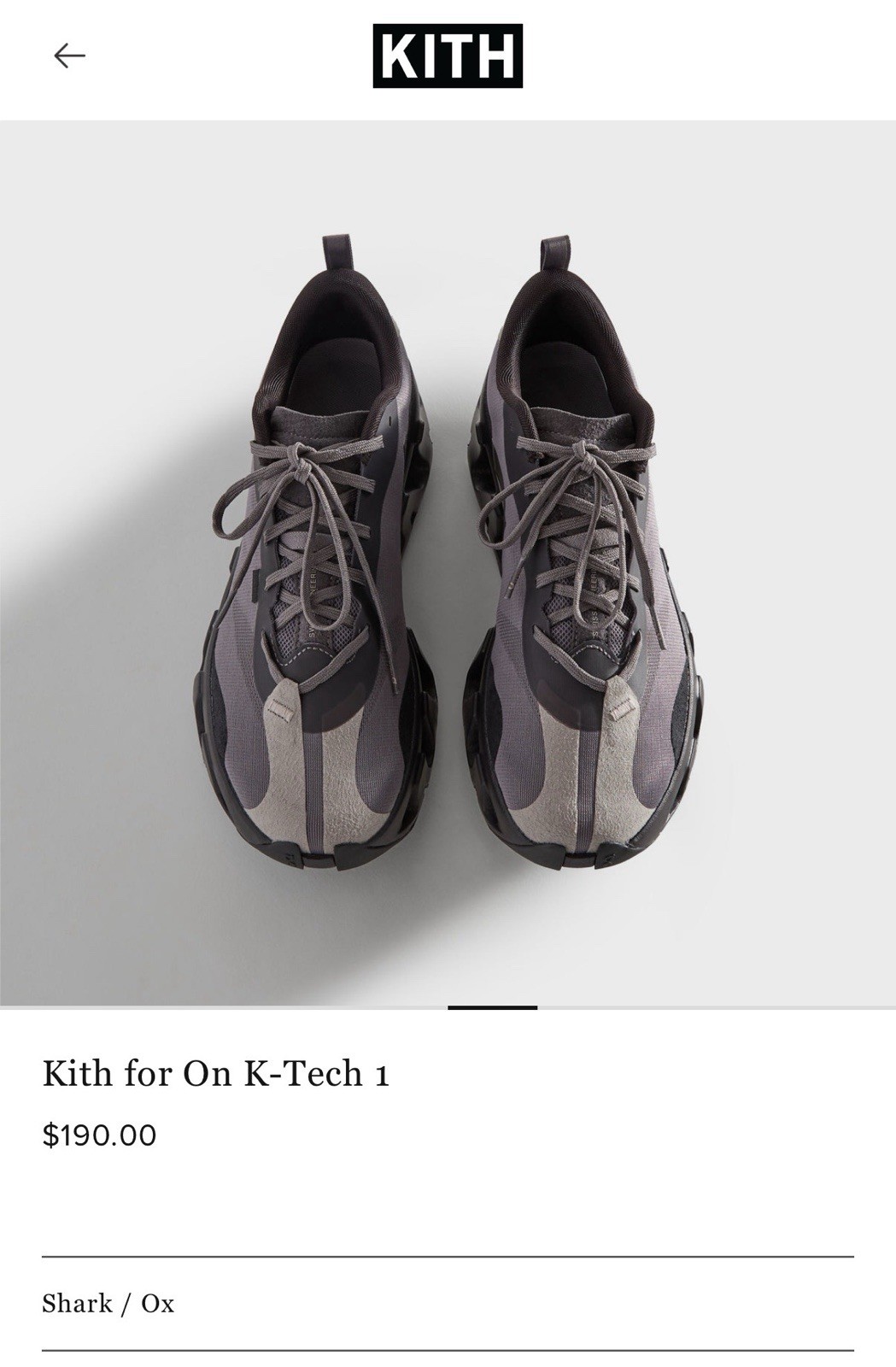 Kith x On K-Tech 1 Men\'s 12 Shark Ox Presale Confirmed
