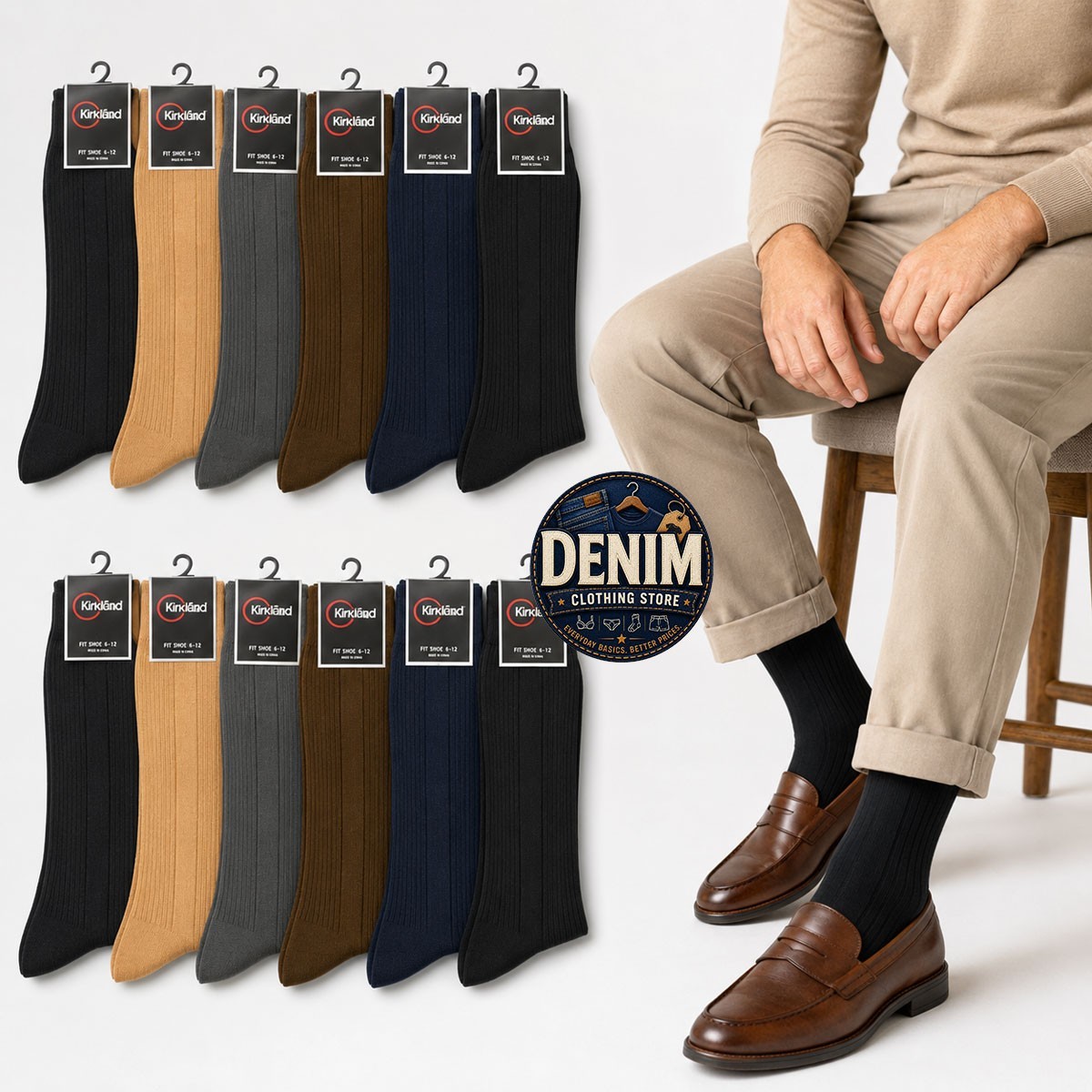 6 12 Pairs Men's Dress Socks Solid Color Breathable Moisture Wicking 9-11 10-13 6 12 Pairs Men's Dress Socks Solid Color Breathable Moisture Wicking 9-11 10-13