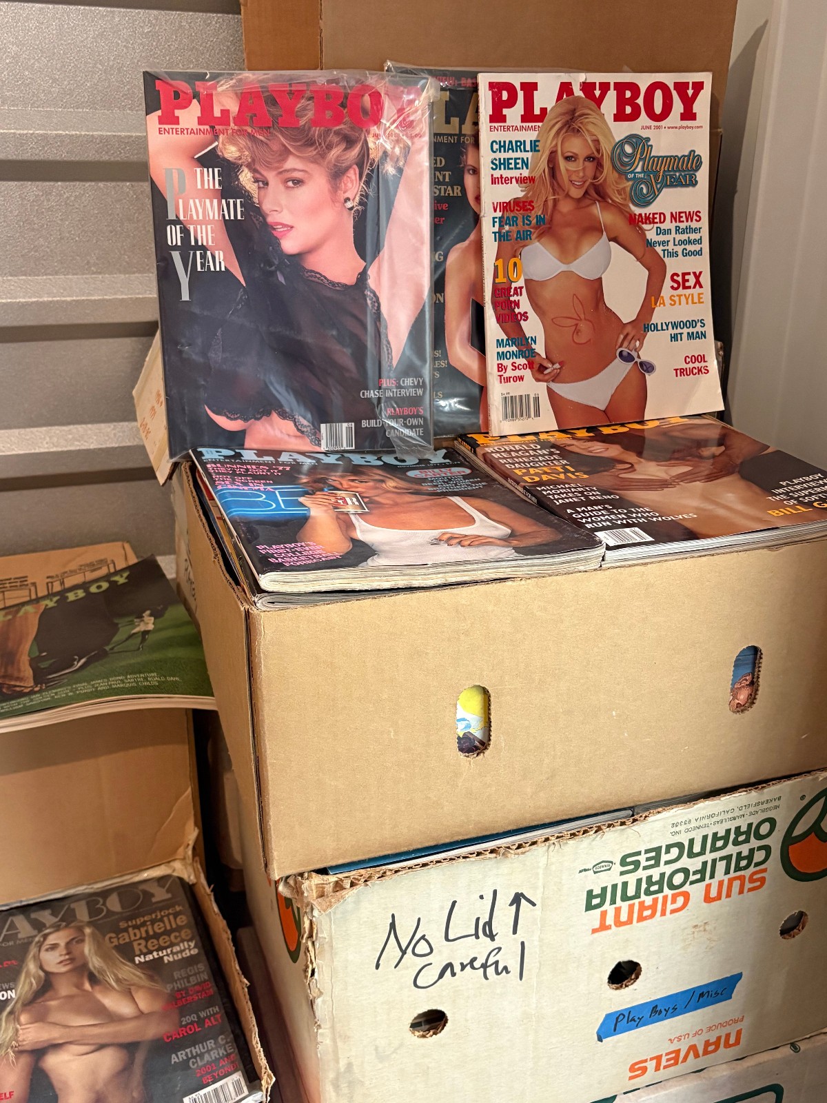 Mixed Box of 10 Issues of Playboy Magazine from 1960's-2005 Collector's estate