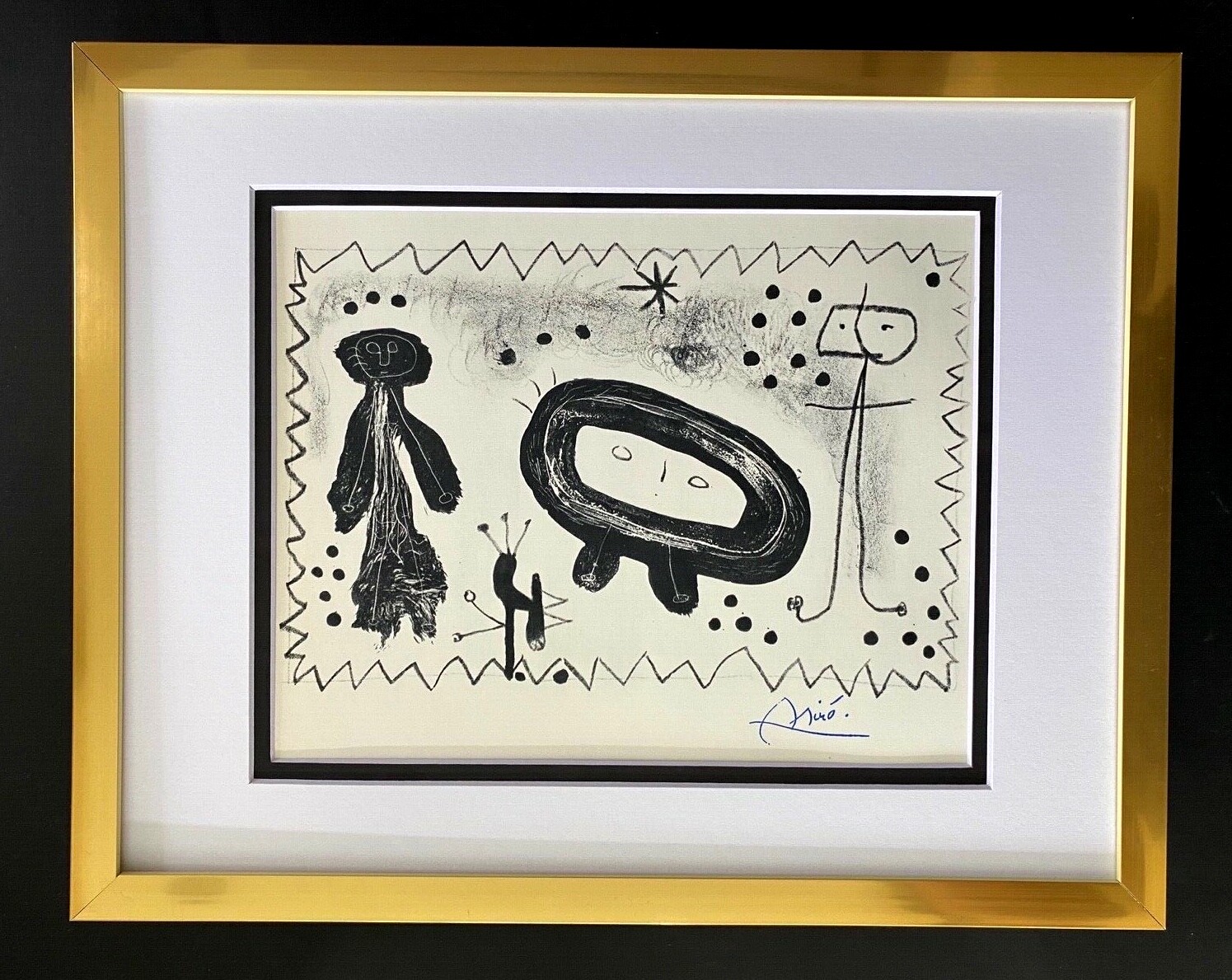 🔥JOAN MIRO 1971 BEAUTIFUL SIGNED PRINT  FRAMED