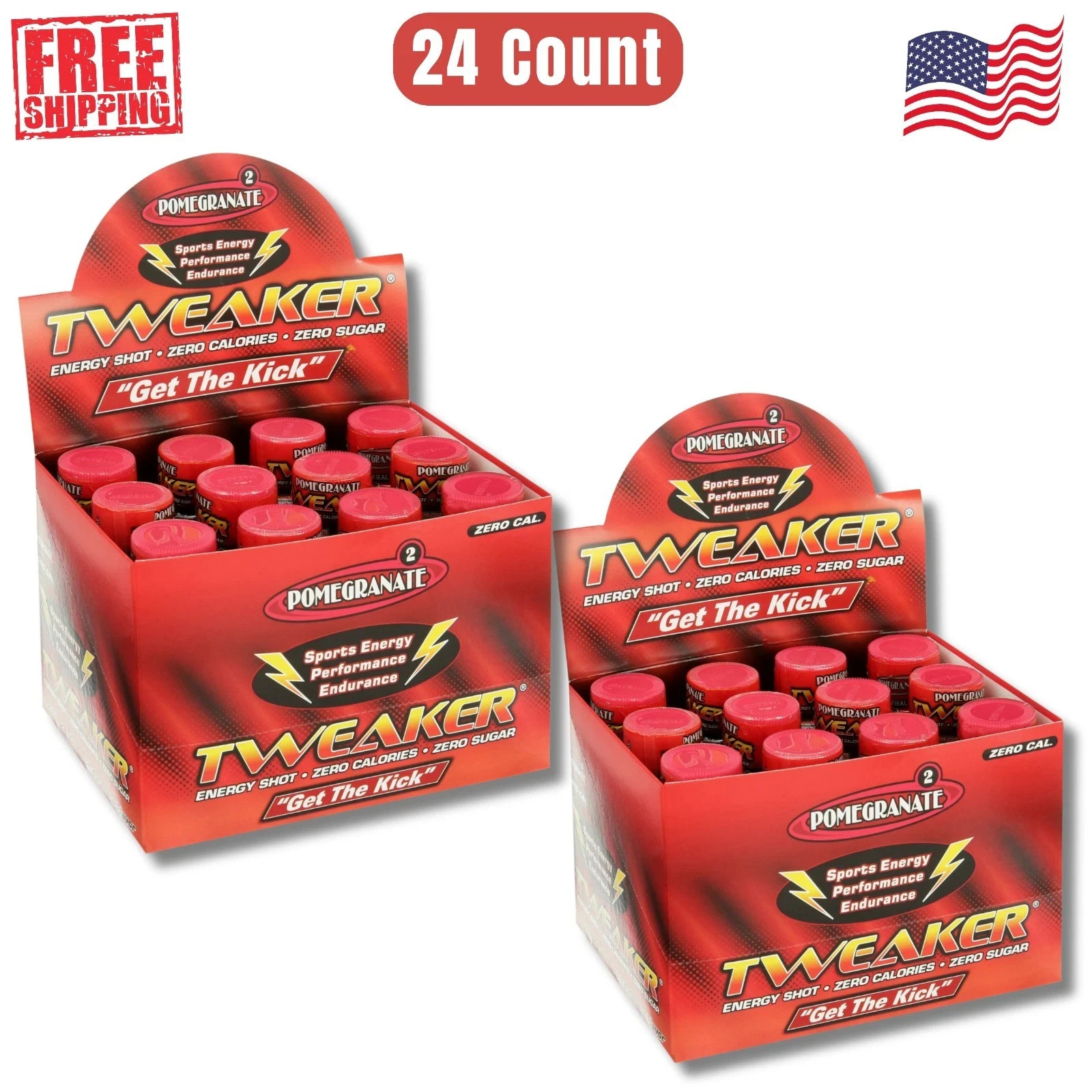 Tweaker Energy Shot, Pomegranate, 2 fl oz, 24 Count - 