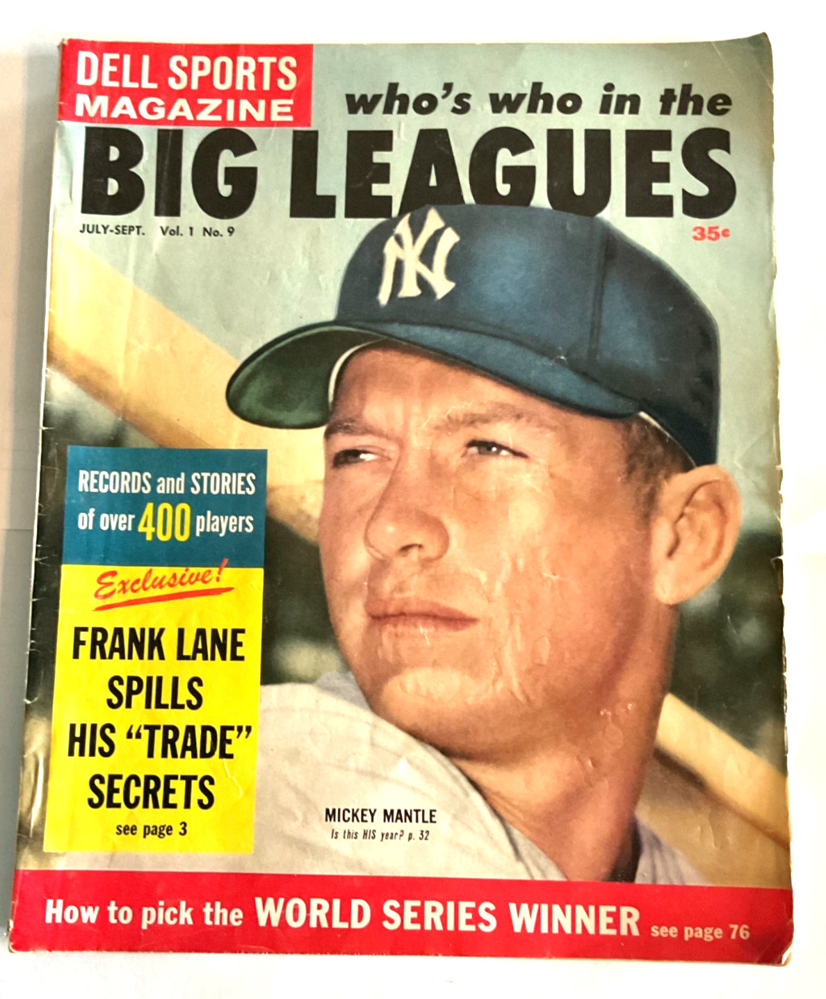 July/Sept 1959 Dell Sports Magazine Mickey Mantle Cover Who’s Who Big Leagues July/Sept 1959 Dell Sports Magazine Mickey Mantle Cover Who’s Who Big Leagues