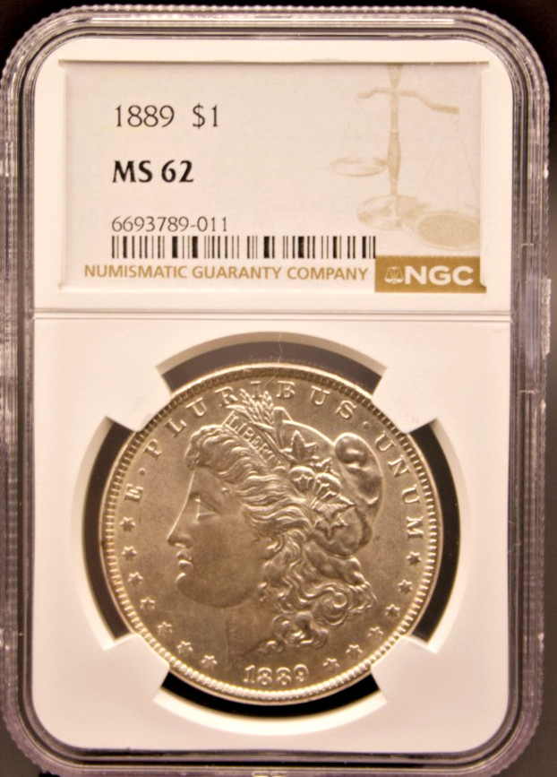 1889 P Morgan Silver Dollar NGC MS62 $1 Coin Philadelphia Uncirculated