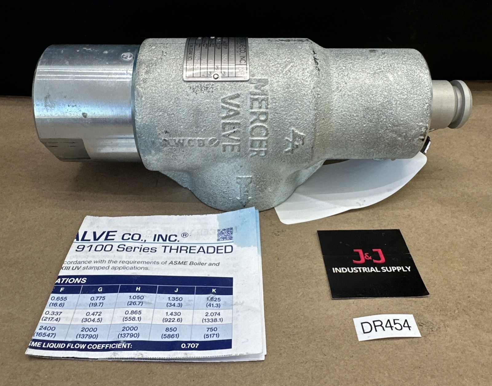 MERCER 9100 Series 91-33F51T61U1 1-1/2” Pressure Relief Valve - 350PSI 2020SCFM