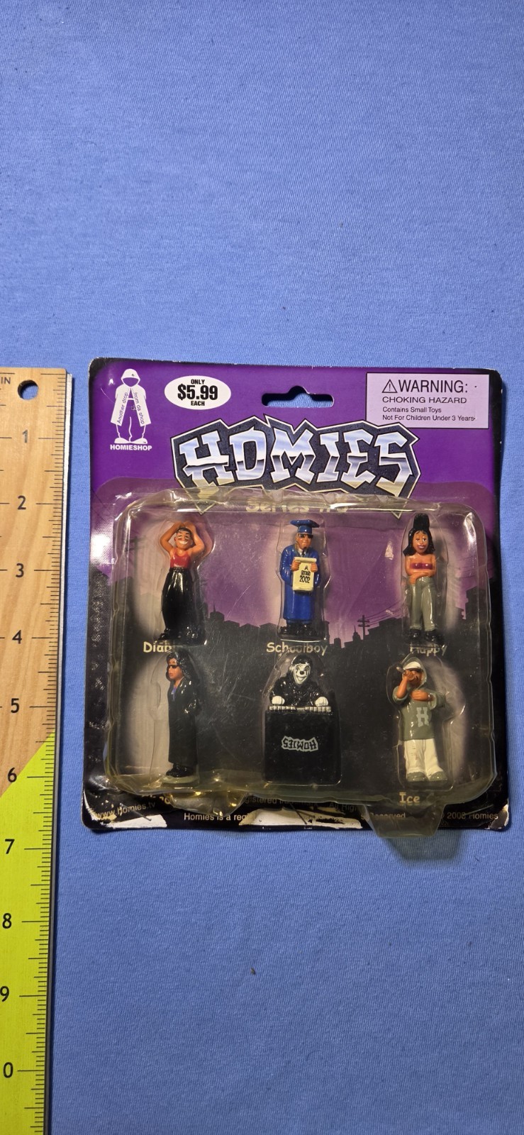 Homies Series 5 Figures Diablo, Schoolboy, Happy, Shady, Joka Child, Ice Cream