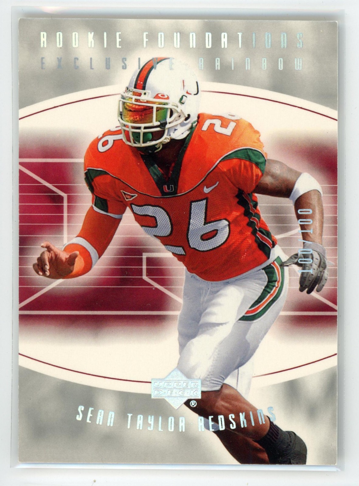 Sean Taylor 2004 Upper Deck Foundations Exclusive Rainbow Rookie /100 #157 Sean Taylor 2004 Upper Deck Foundations Exclusive Rainbow Rookie /100 #157