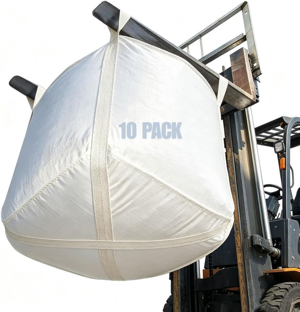 FIBC Bulk Bag 35X35X43In, Super Sack Heavy Duty, Pack of 10 FIBC Bulk Bag 35X35X43In, Super Sack Heavy Duty, Pack of 10