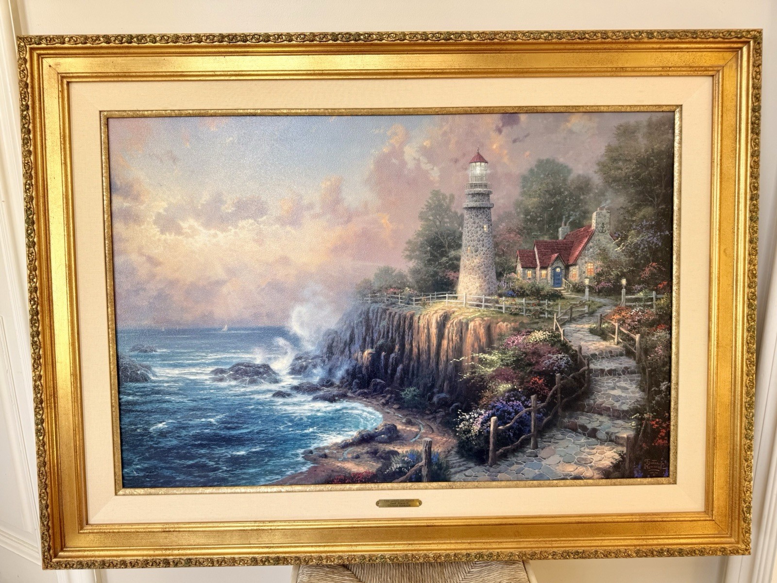 Thomas Kinkade Light of Peace 24x36 AP #6/345 Master Highlighted COA Framed