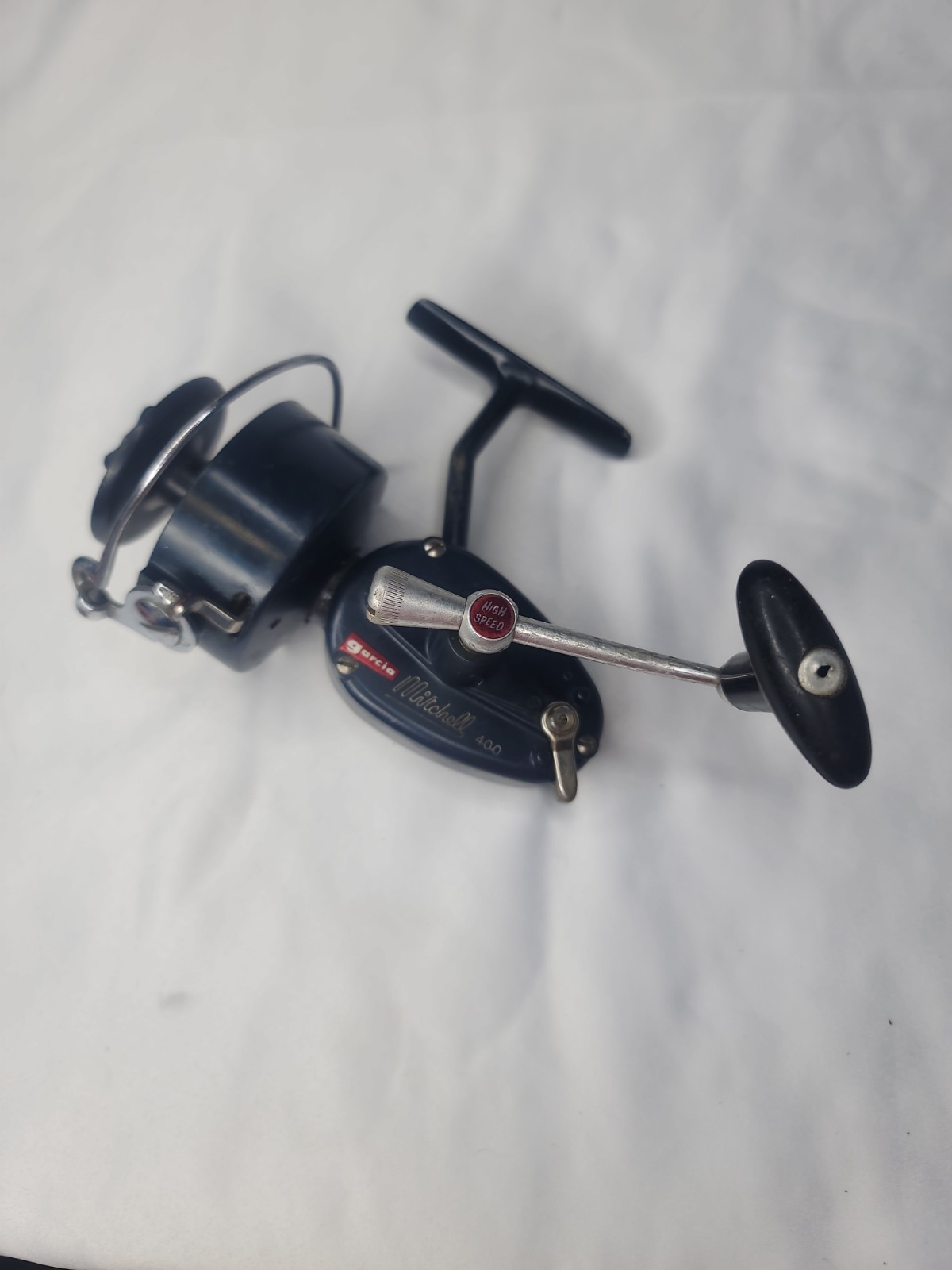 Vintage Garcia Mitchell 400 High Speed Spinning Reel Blue Made in France