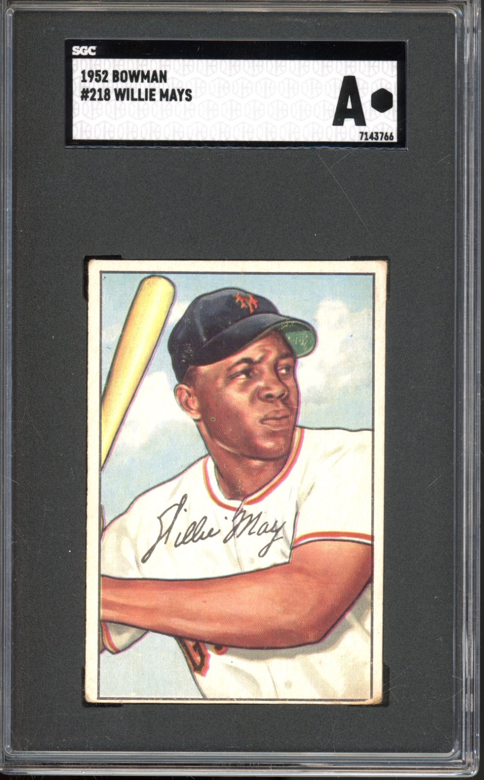 1952 Bowman #218 Willie Mays SGC Authentic Vintage HOF Baseball Card (3766) 1952 Bowman #218 Willie Mays SGC Authentic Vintage HOF Baseball Card (3766)