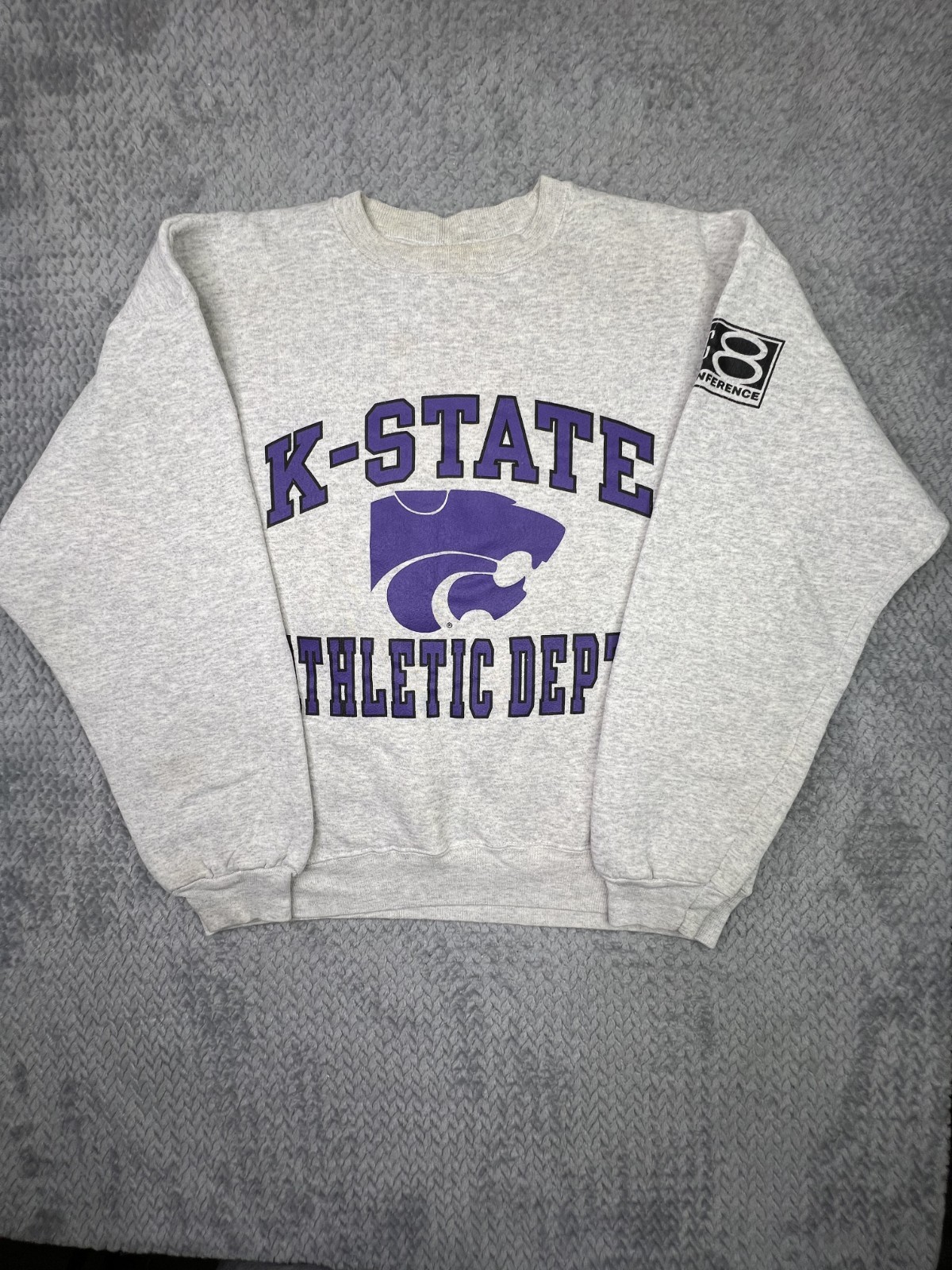 Vintage Kansas State Wildcats Crewneck Sweatshirt Men’s Size L USA Made Gray