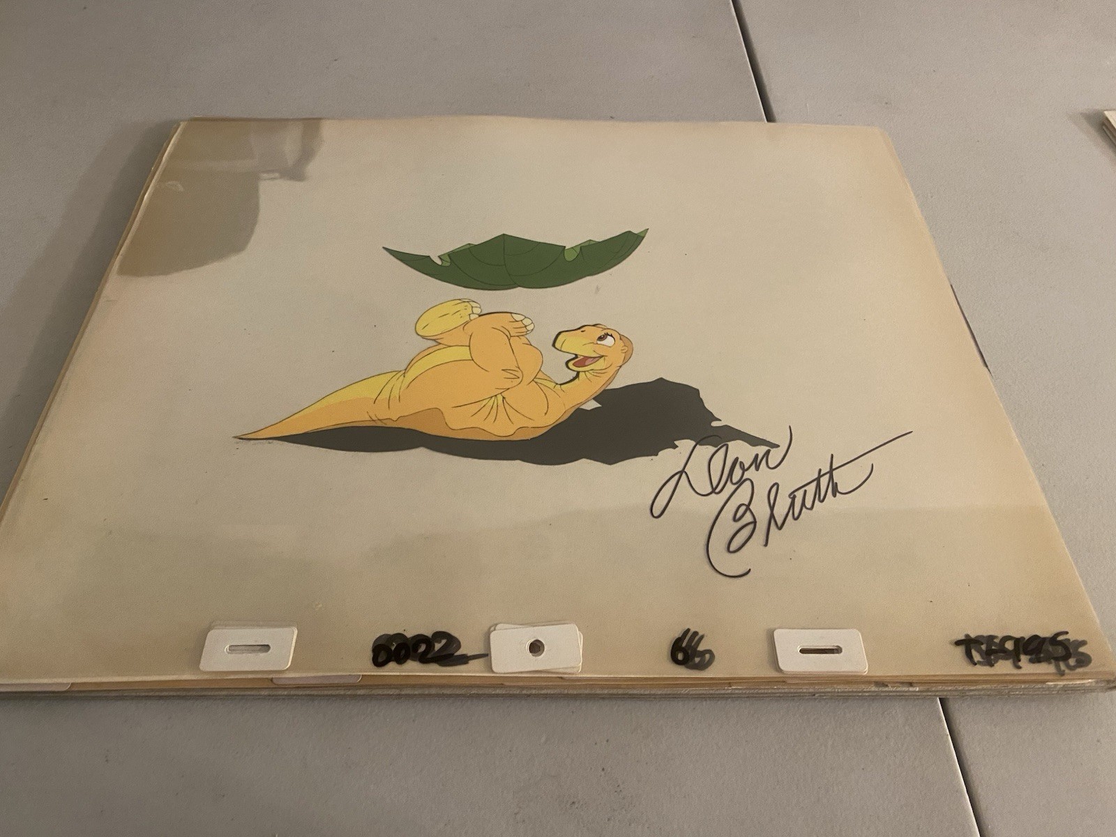 Land Before Time Movie Cel Don Bluth Signed Autographed Land Before Time Movie Cel Don Bluth Signed Autographed