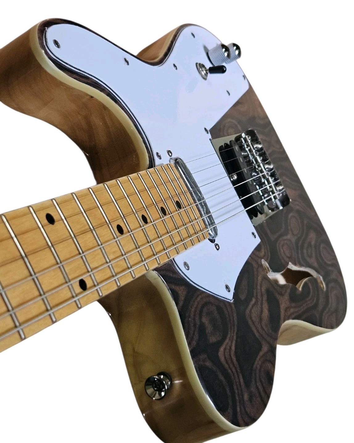 Electric Guitar Bankruptcy - New Custom Semi-Hollow Burl Top TL-Style Guitar