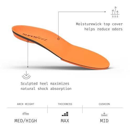 ORANGE - SUPERFEET ALL-PURPOSE HIGH IMPACT SUPPORT INSOLES (ORANGE)