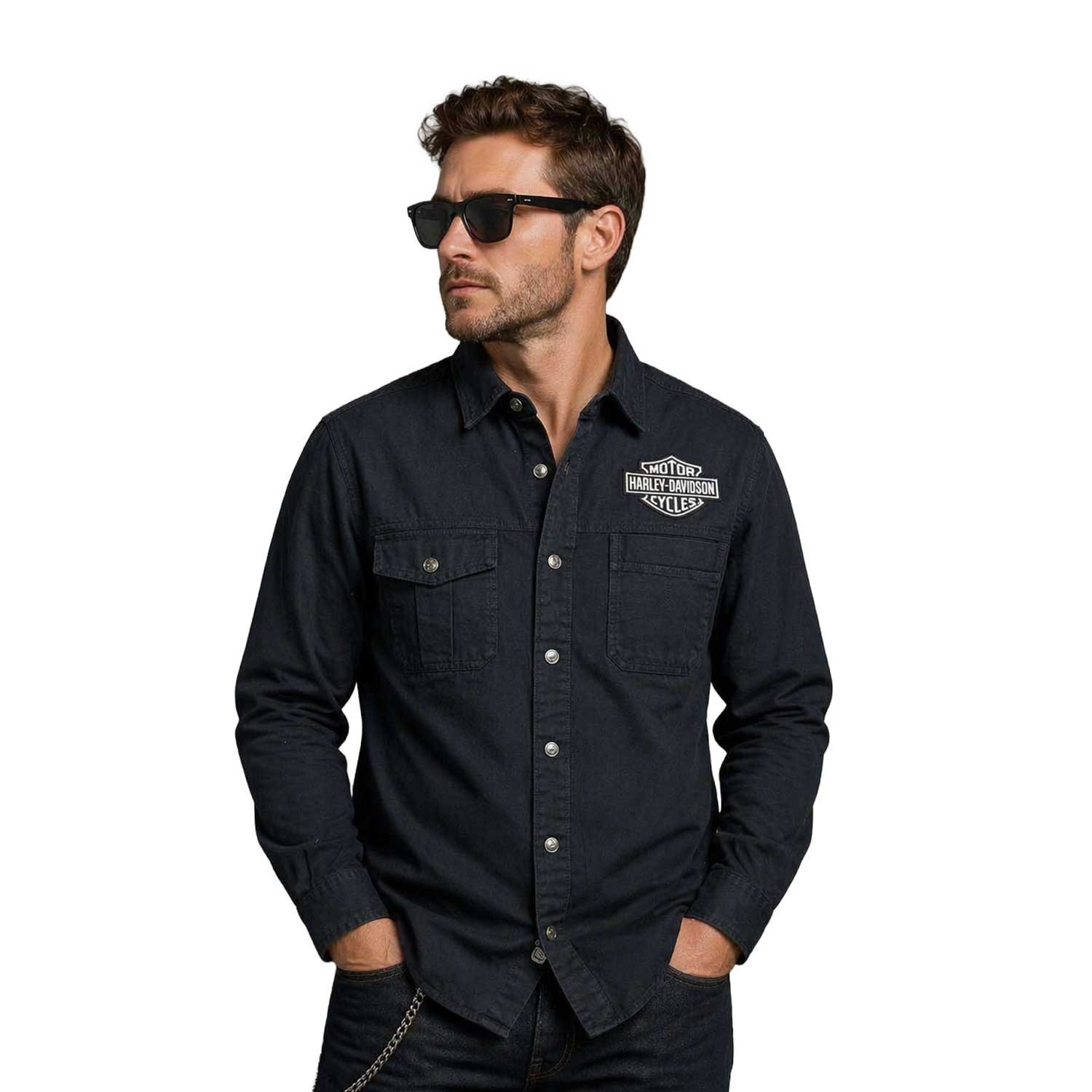 Harley-Davidson Men’s Black Shirt Spirit of Freedom Long Sleeve (355)