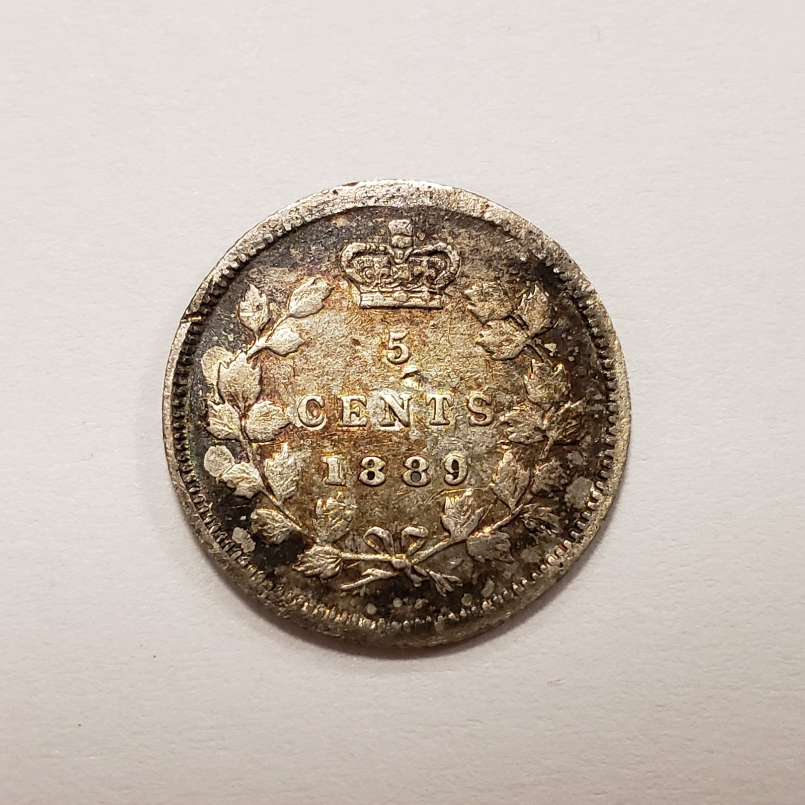 1889 5c Canada Five Cents Silver .0346 ASW - XF - KM2 - SKU-Q5108
