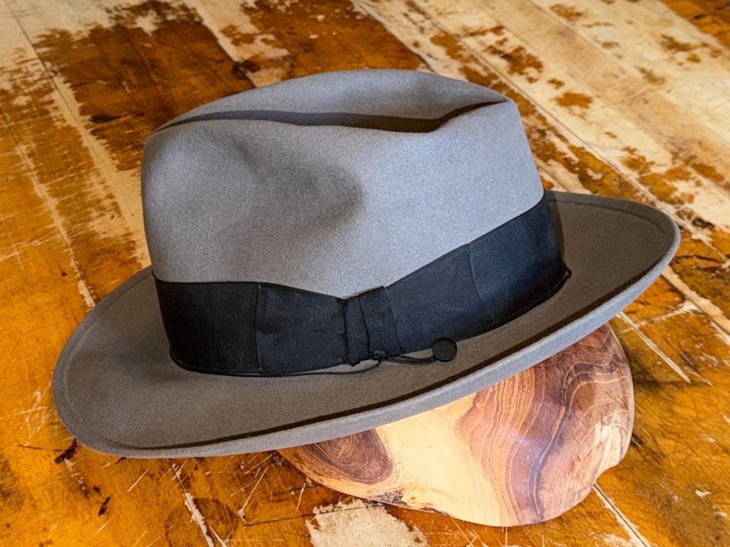 Vintage 1950s Stetson 3X Beaver Quality Fedora Selv-Edge 7 1/8 Long Oval