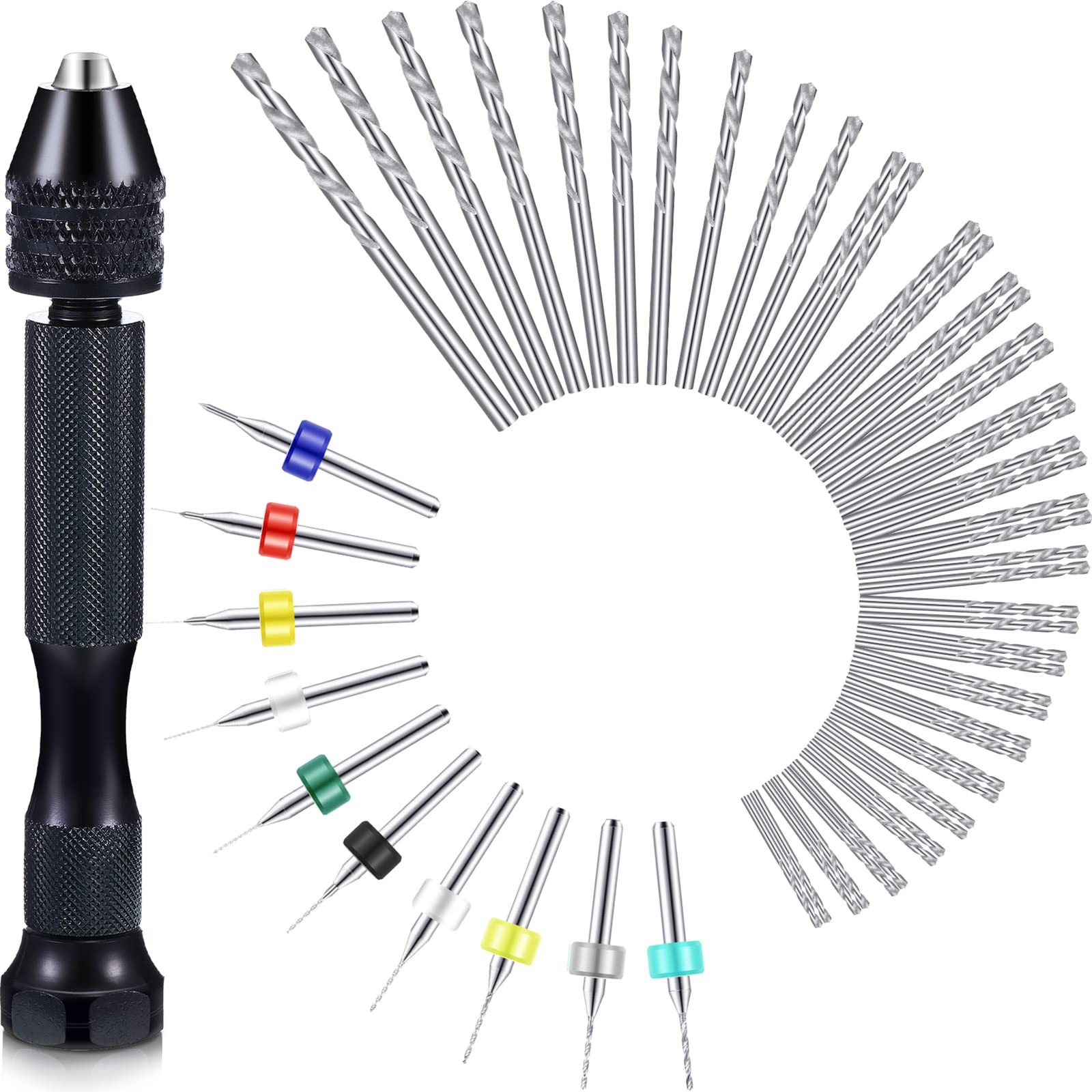 Mudder 57pcs Micro Drill Bits & Pin Vise Set, 0.1-1mm, Random Color Pcb Mudder 57pcs Micro Drill Bits & Pin Vise Set, 0.1-1mm, Random Color Pcb