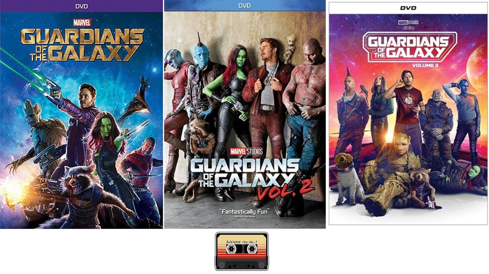 Marvel\'s GUARDIANS OF THE GALAXY One 1 Two 2 Three 3 Complete 3 DVD Set New
