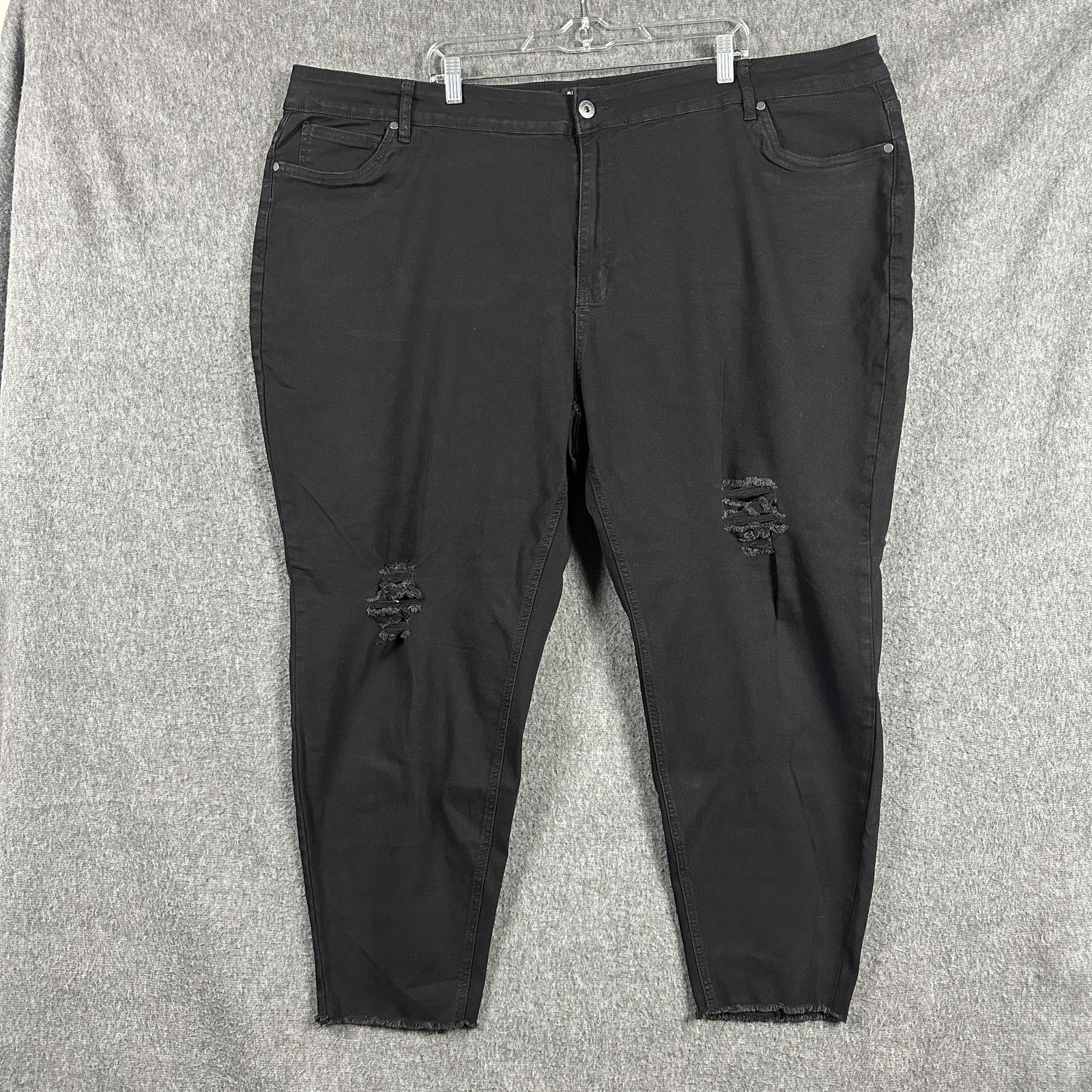 BloomChic Jeans Womens 28 Black High Rise Distressed Skinny Stretch Denim Ankle