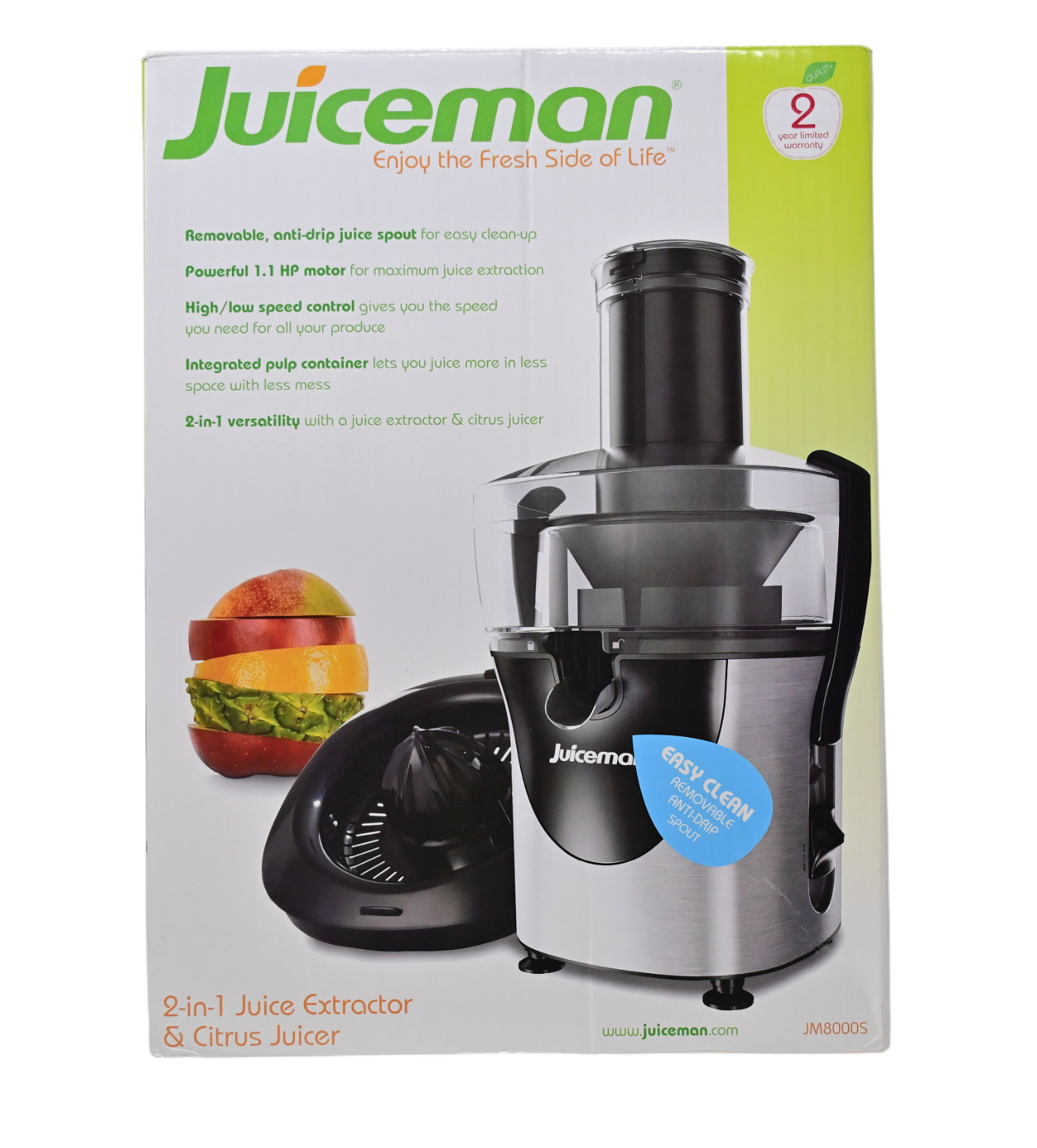 Juiceman All-in-One Juicer Juice Extractor JM8000S Stainless Steel / Black Juiceman All-in-One Juicer Juice Extractor JM8000S Stainless Steel / Black