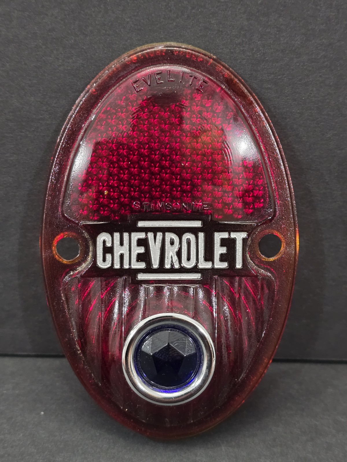 Vtg Glass Chevrolet Blue Dot Tail Light - 1933-1936 Models - Excellent Vtg Glass Chevrolet Blue Dot Tail Light - 1933-1936 Models - Excellent
