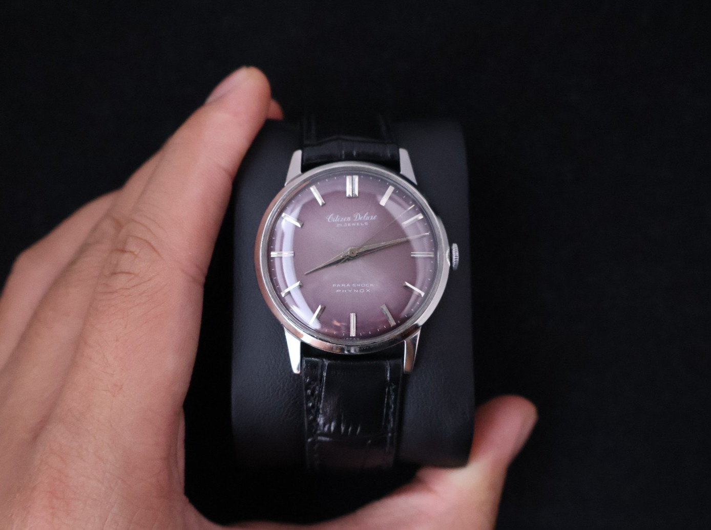 (SERVICED) Rare Vintage 1960s Citizen Deluxe Purple Dial Phynox 21 Jewels (SERVICED) Rare Vintage 1960s Citizen Deluxe Purple Dial Phynox 21 Jewels