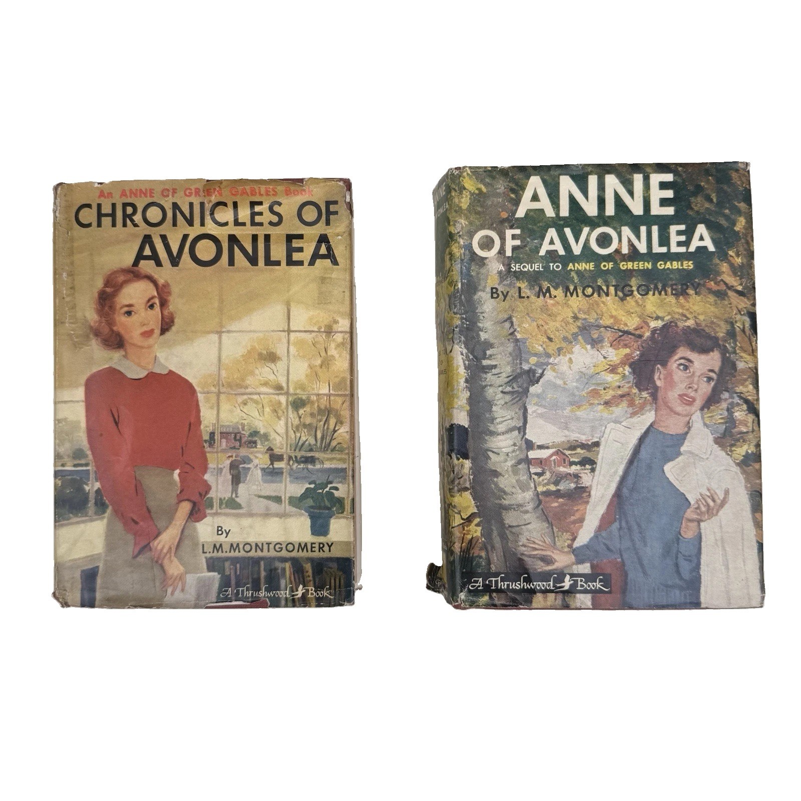 Vintage L.M. Montgomery Anne of Avonlea Chronicles 2 Book Lot 1950 Thrushwood DJ