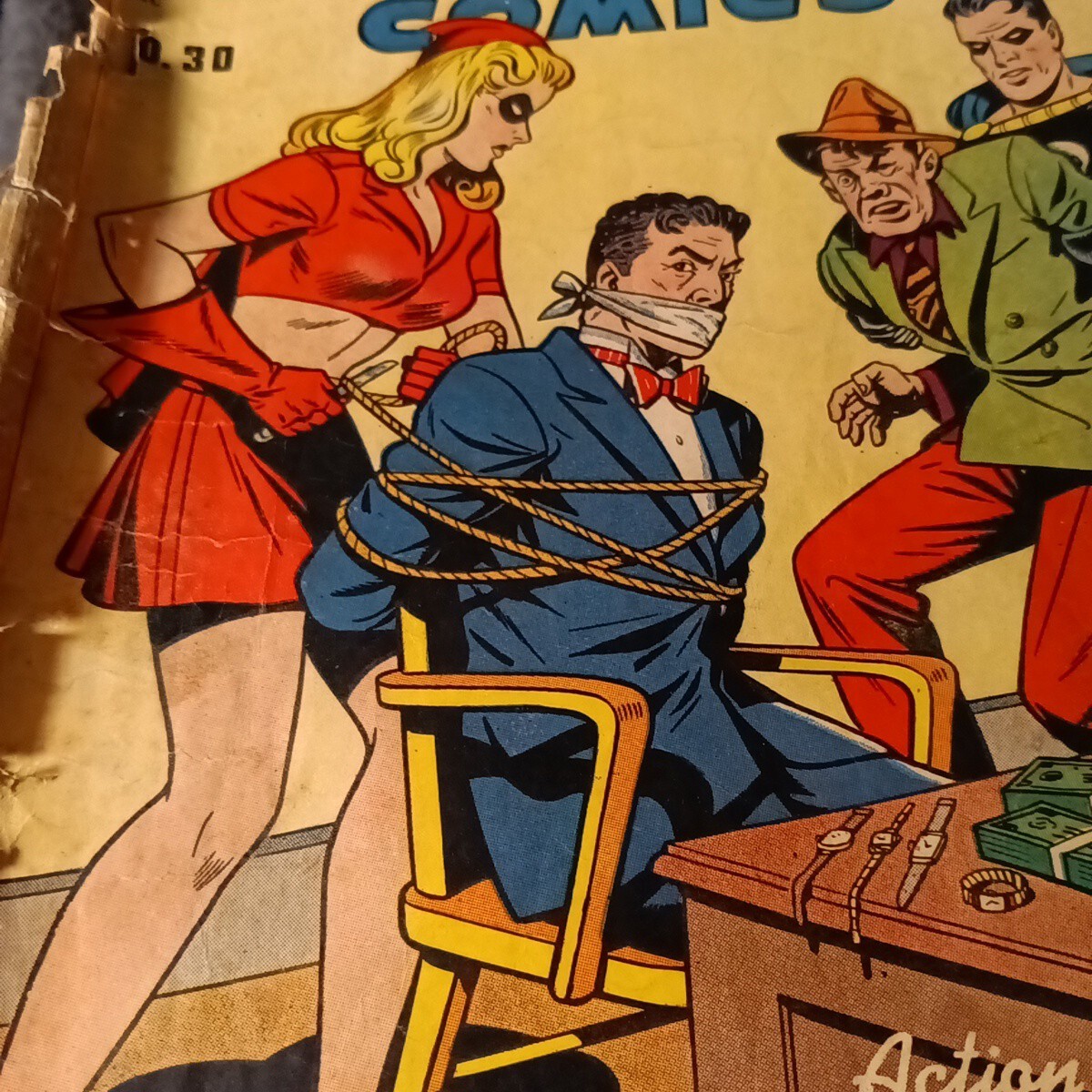 America's Best Comic 30 Black Terror Miss Masque Schomburg Headlights Cover 1949 America's Best Comic 30 Black Terror Miss Masque Schomburg Headlights Cover 1949