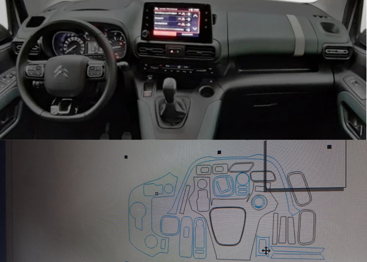 Mahogany Look Dash Trim Kit for Peugeot Partner 2020-Up Interior Panel