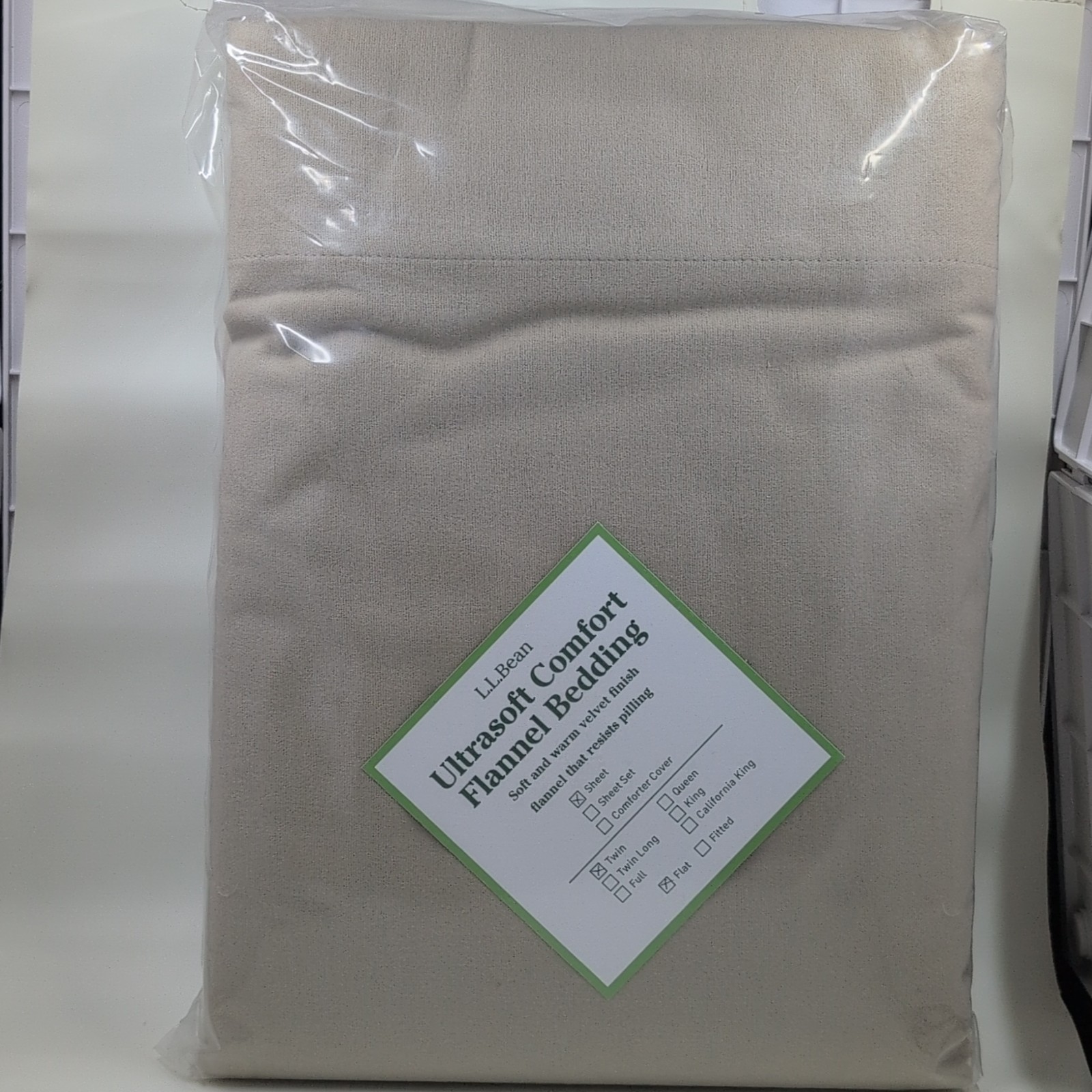 NEW L L Bean Twin Flat Sheet Flannel Bedding Driftwood NEW L L Bean Twin Flat Sheet Flannel Bedding Driftwood
