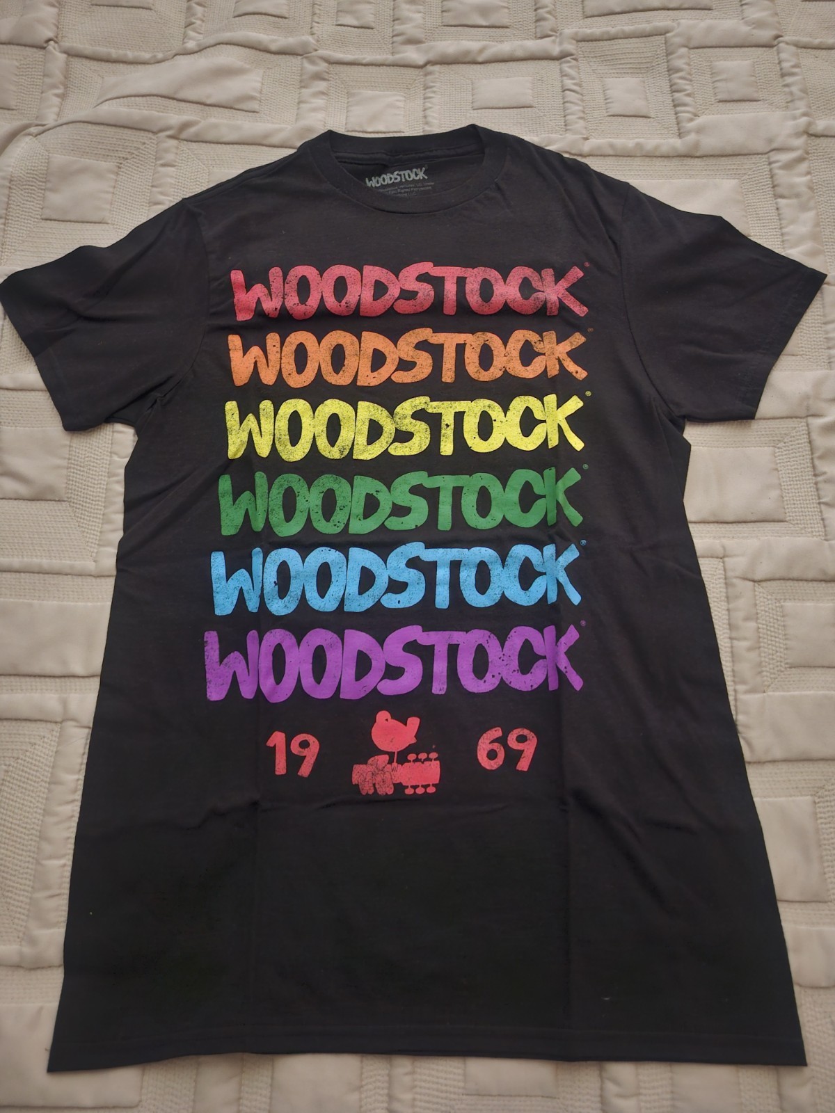 Official Woodstock Colorful Logo Shirt 1969 Ladies Women’s Size Small WORN ONCE Official Woodstock Colorful Logo Shirt 1969 Ladies Women’s Size Small WORN ONCE