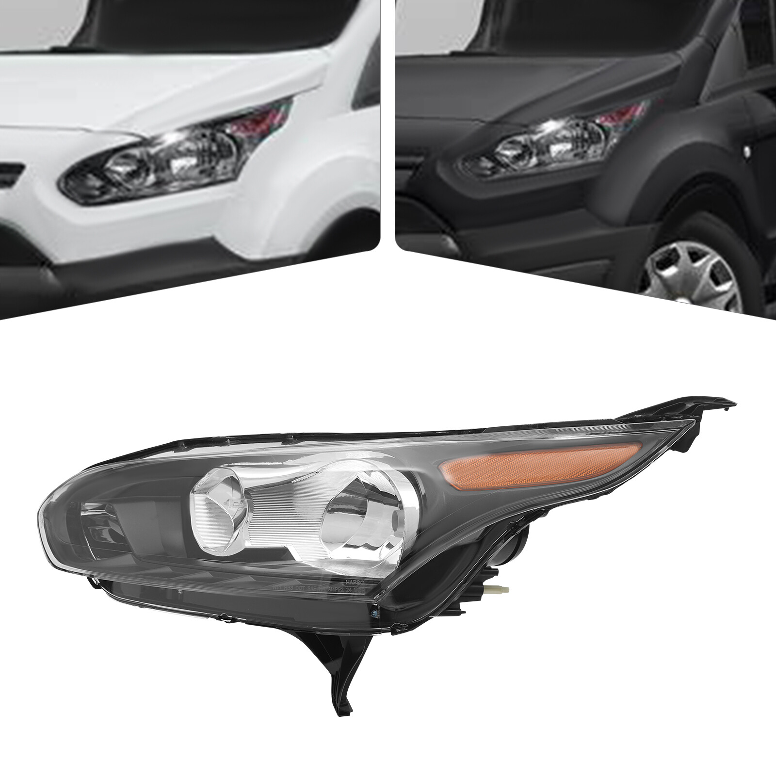 For 2014-2018 Ford Transit Connect Headlight Halogen Headlamp with Bulb (LH/RH)