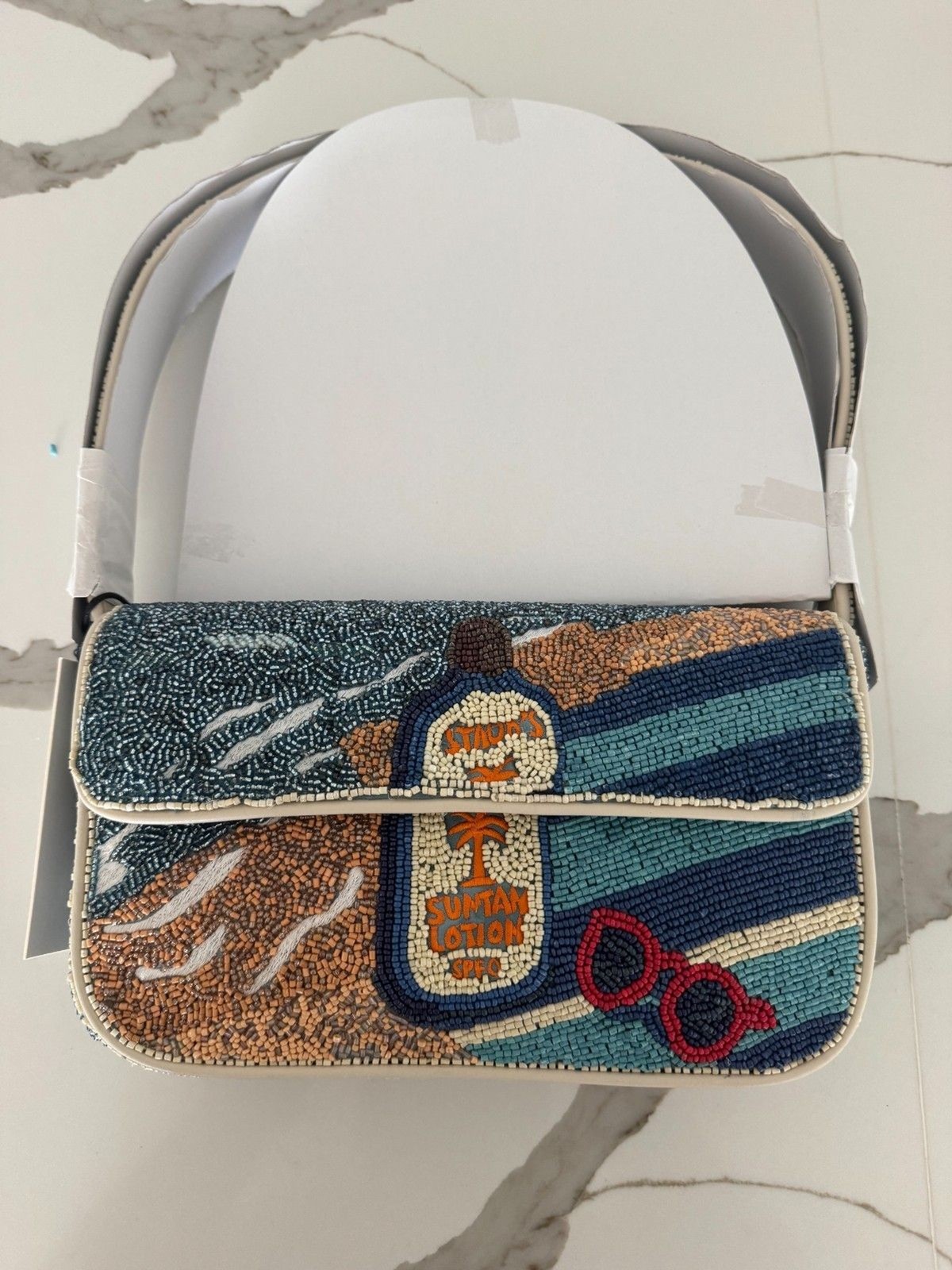 *NWT*Staud Tommy Beaded Shoulder Bag SPF 0 Hand-Beaded LIMITED MSRP$350 *NWT*Staud Tommy Beaded Shoulder Bag SPF 0 Hand-Beaded LIMITED MSRP$350