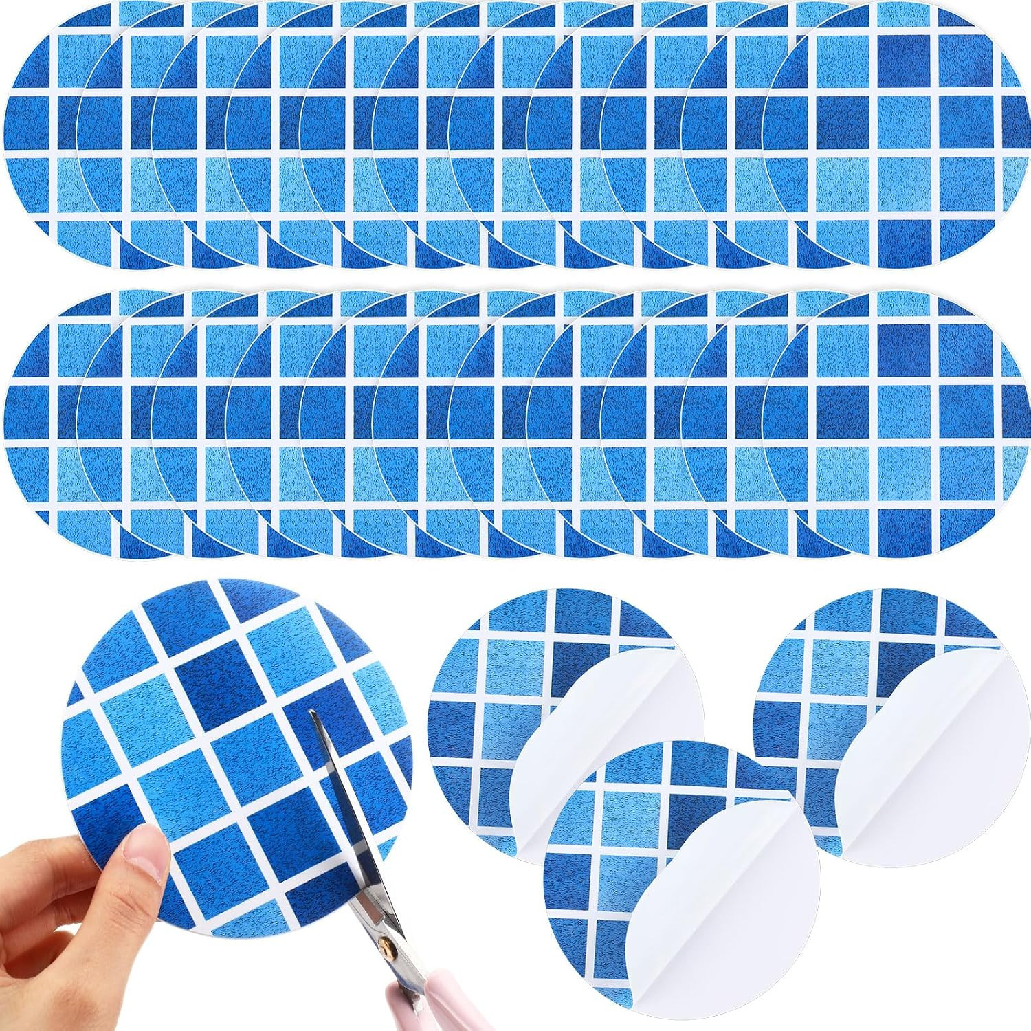 24 Pcs Vinyl Pool Patch Repair Kit Self Adhesive Pool Liner Plastic 24 Pcs Vinyl Pool Patch Repair Kit Self Adhesive Pool Liner Plastic