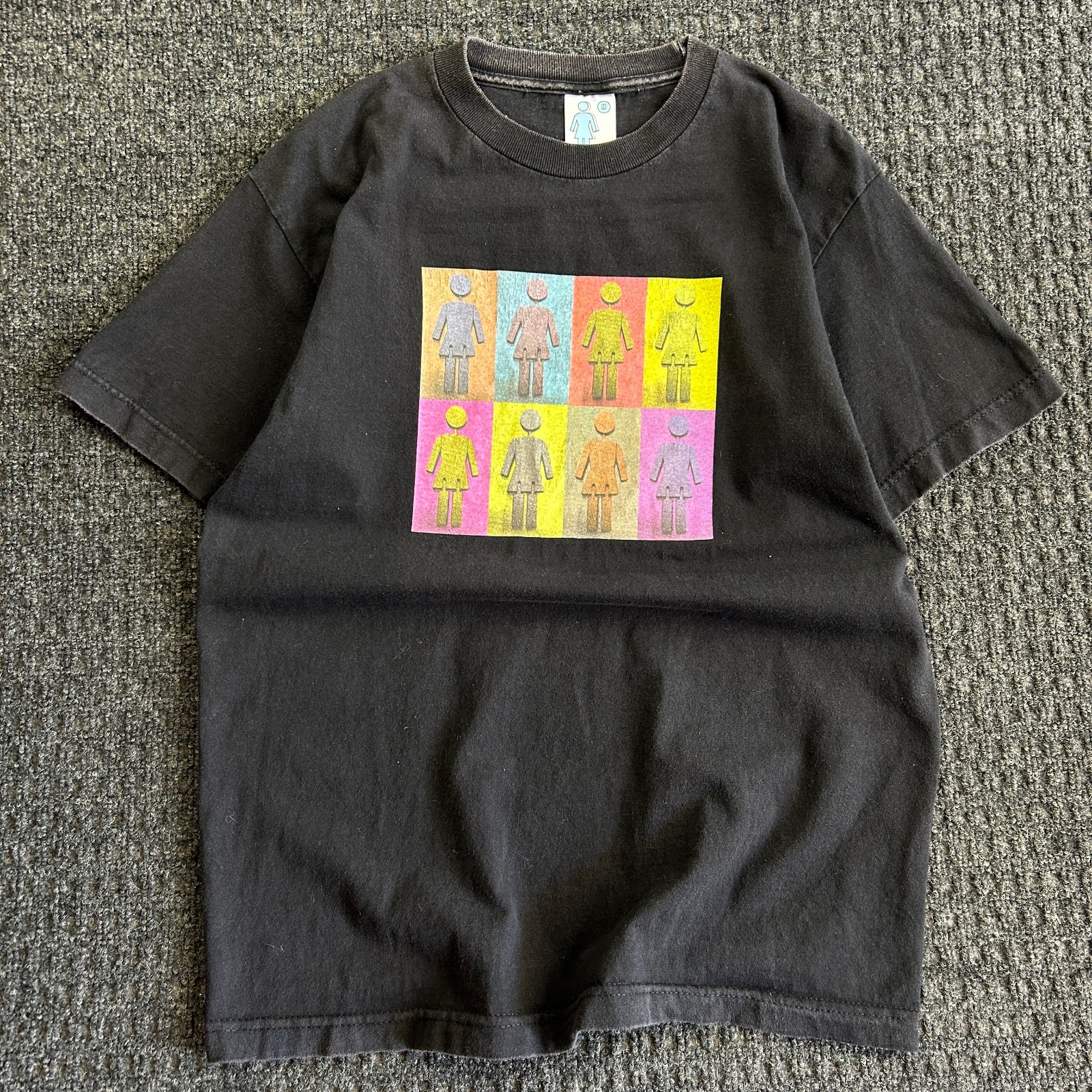 Vintage y2k Girl Skateboards T Shirt M Black Wooden Doll Warhol Skate Crailtap