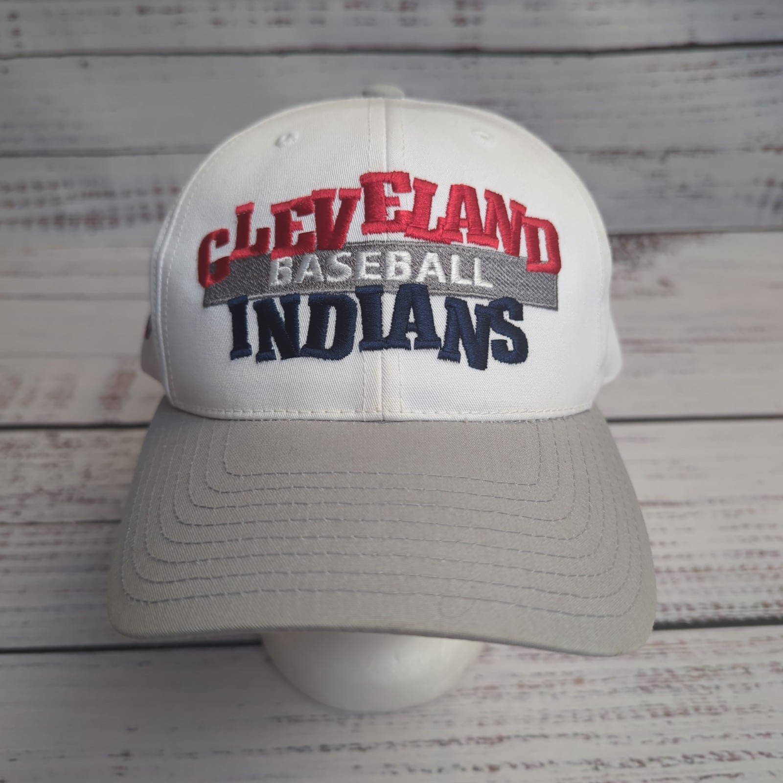 RARE Vintage Cleveland Indians Chief Wahoo Annco Baseball Snap Back Hat White RARE Vintage Cleveland Indians Chief Wahoo Annco Baseball Snap Back Hat White