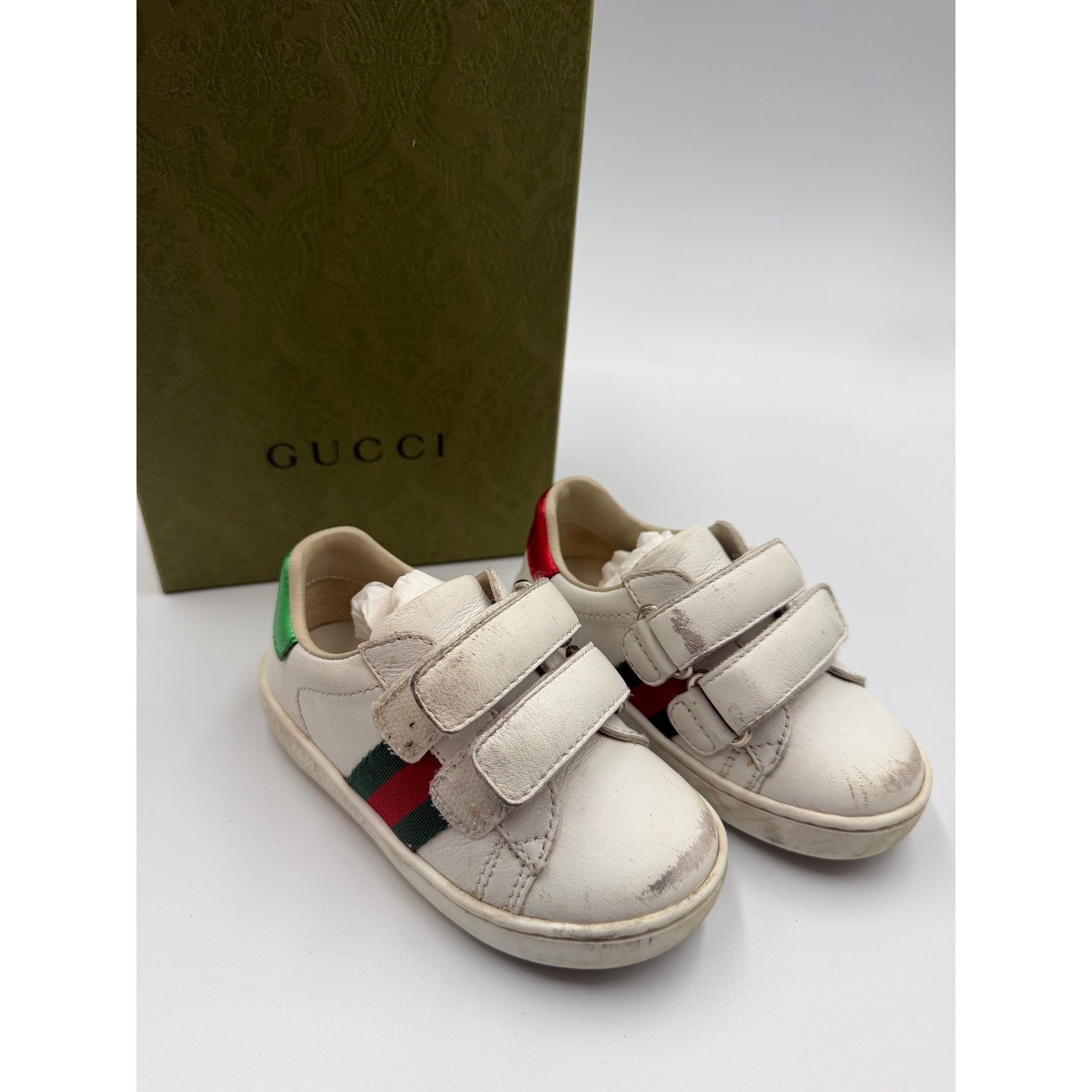 Gucci kids ace leather sneakers size 21 with box Gucci kids ace leather sneakers size 21 with box