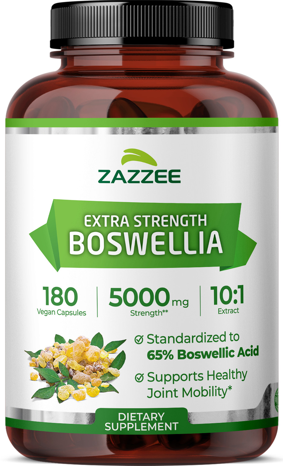 Extra Strength Boswellia 10:1 Extract, 5000 mg Strength, 180 Vegan Capsules