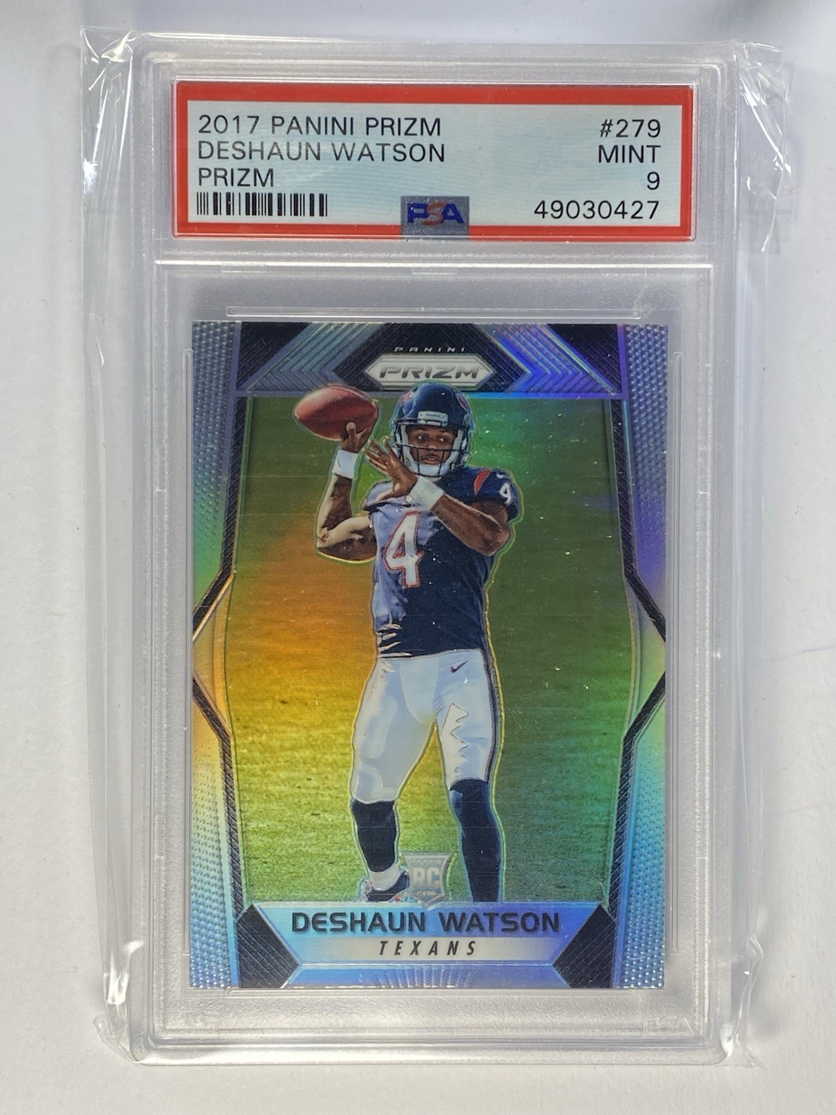 2017 Prizm DESHAUN WATSON Silver Prizm ROOKIE RC #279 PSA 9 MINT 2017 Prizm DESHAUN WATSON Silver Prizm ROOKIE RC #279 PSA 9 MINT