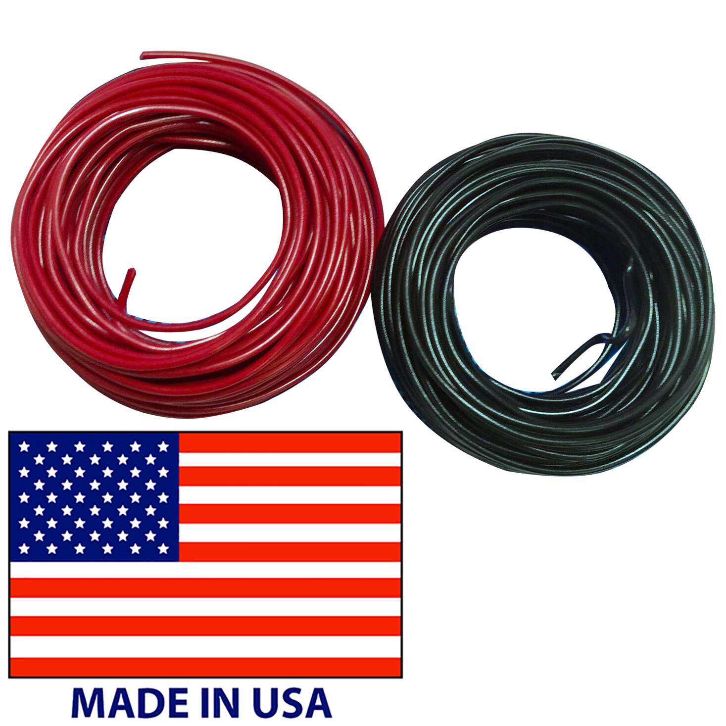 20 Gauge Primary AWG Wire 25\' FT Each Red & Black Stranded Copper - Made In USA